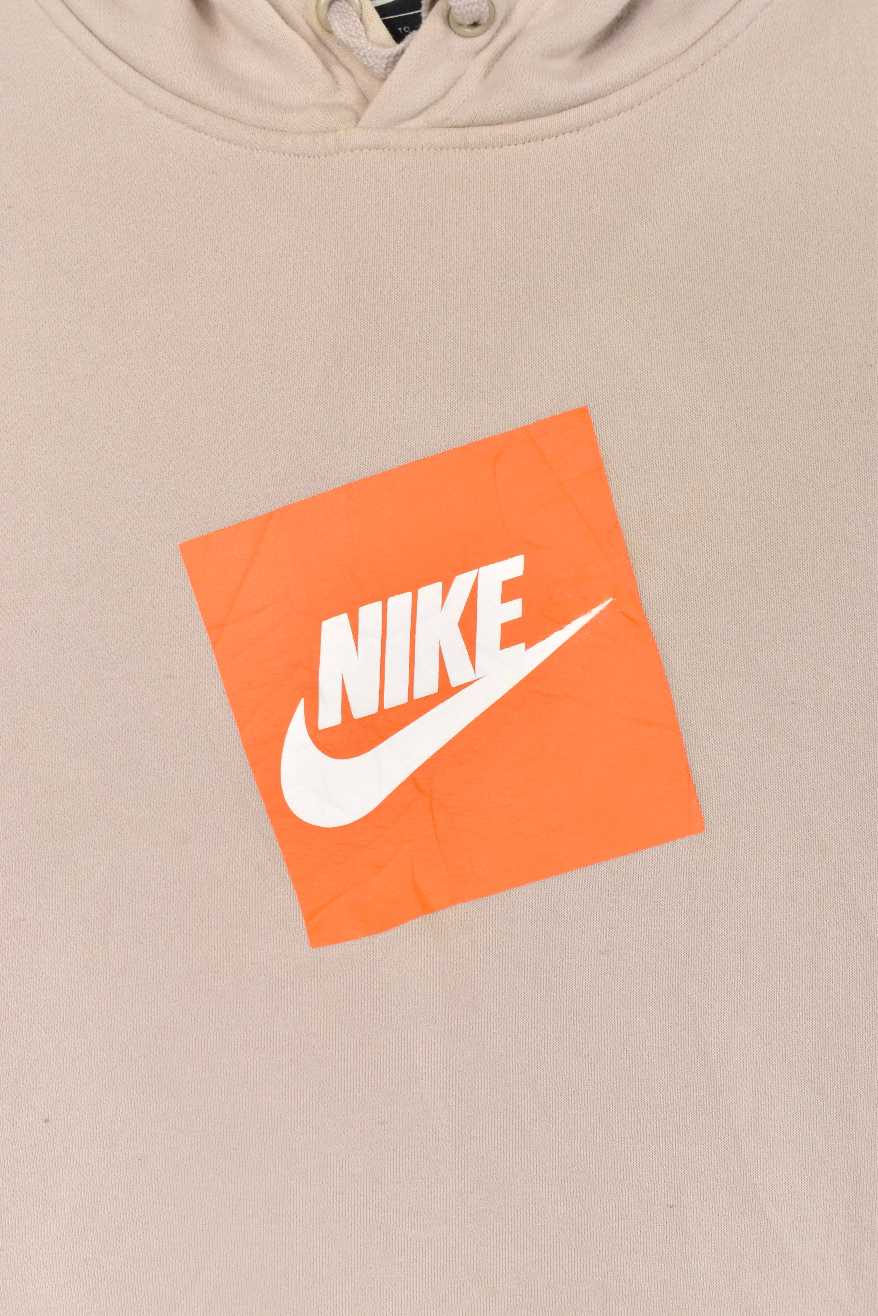 Vintage Nike hoodie, beige graphic sweatshirt - XL
