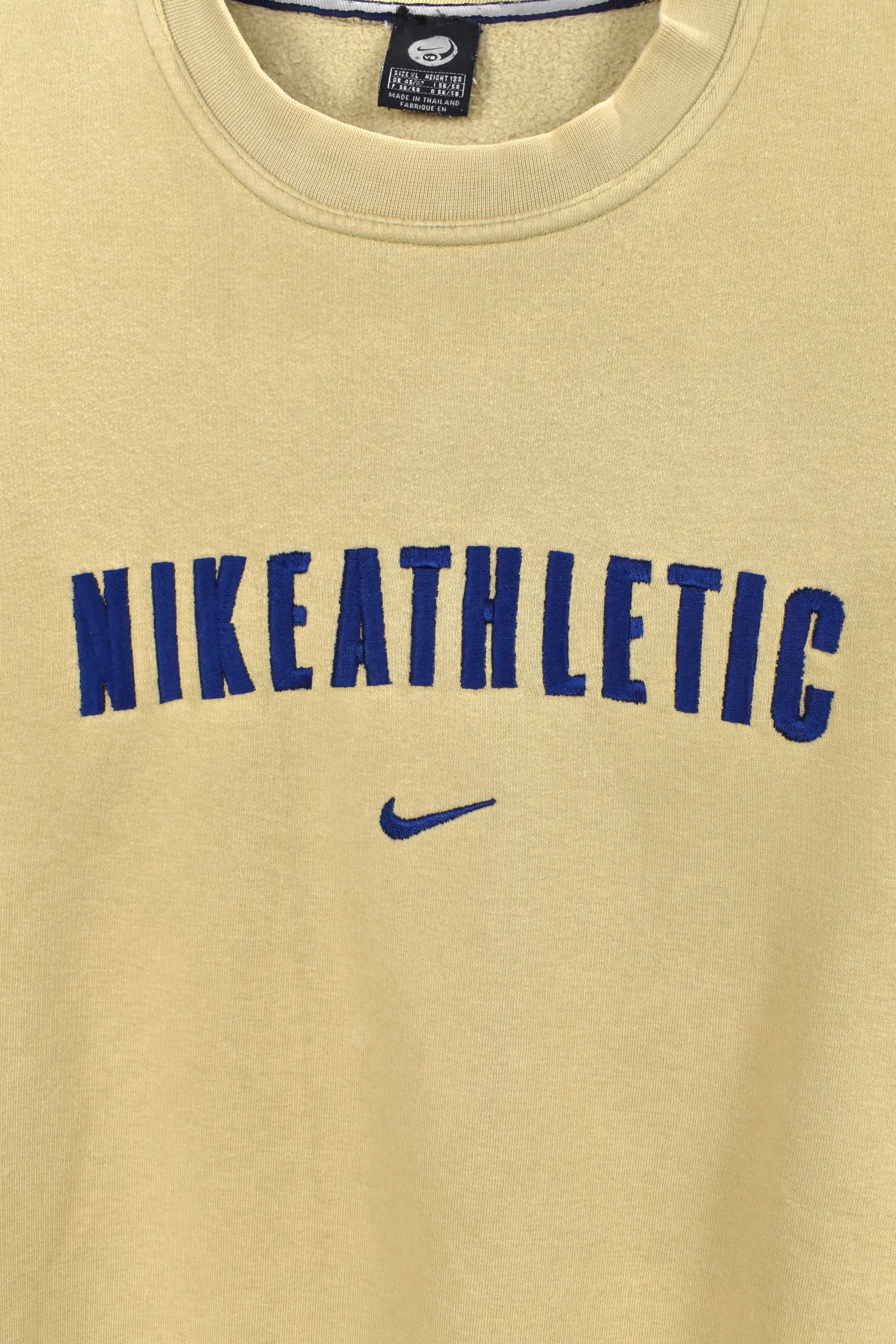 Vintage Nike sweatshirt, beige embroidered crewneck - XL