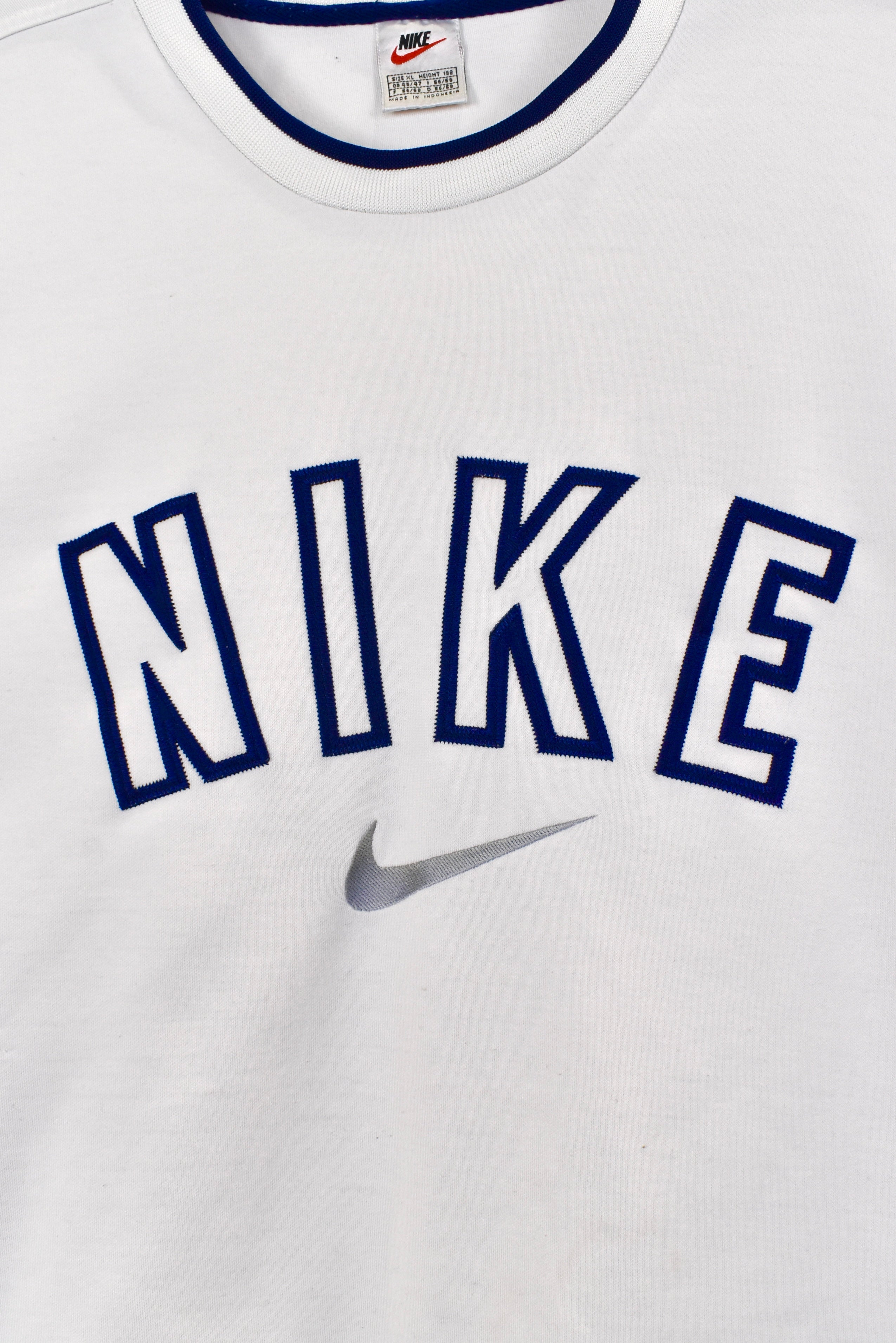 Vintage Nike sweatshirt, white embroidered crewneck - XL