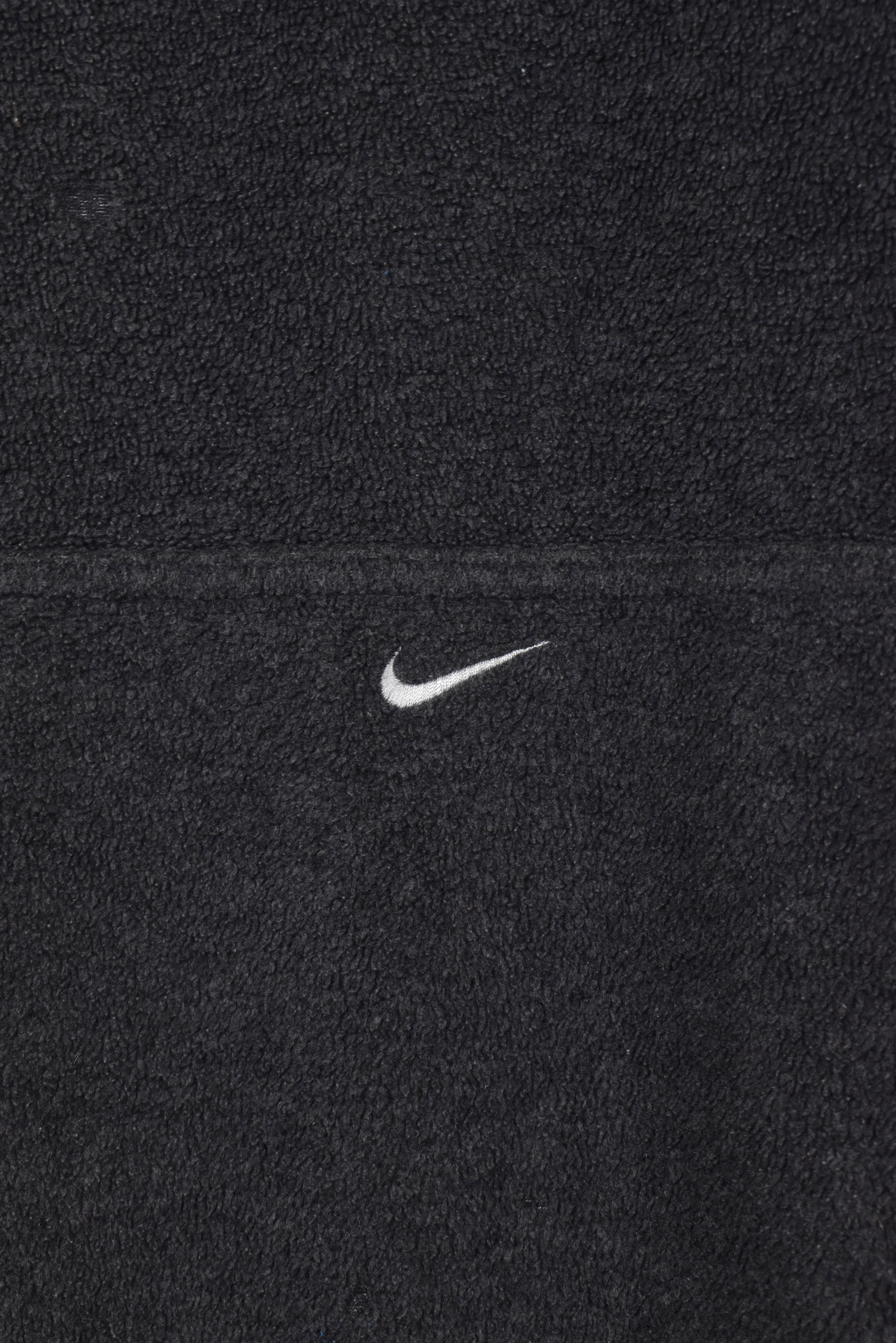 Vintage Nike hoodie, black embroidered fleece sweatshirt - XL