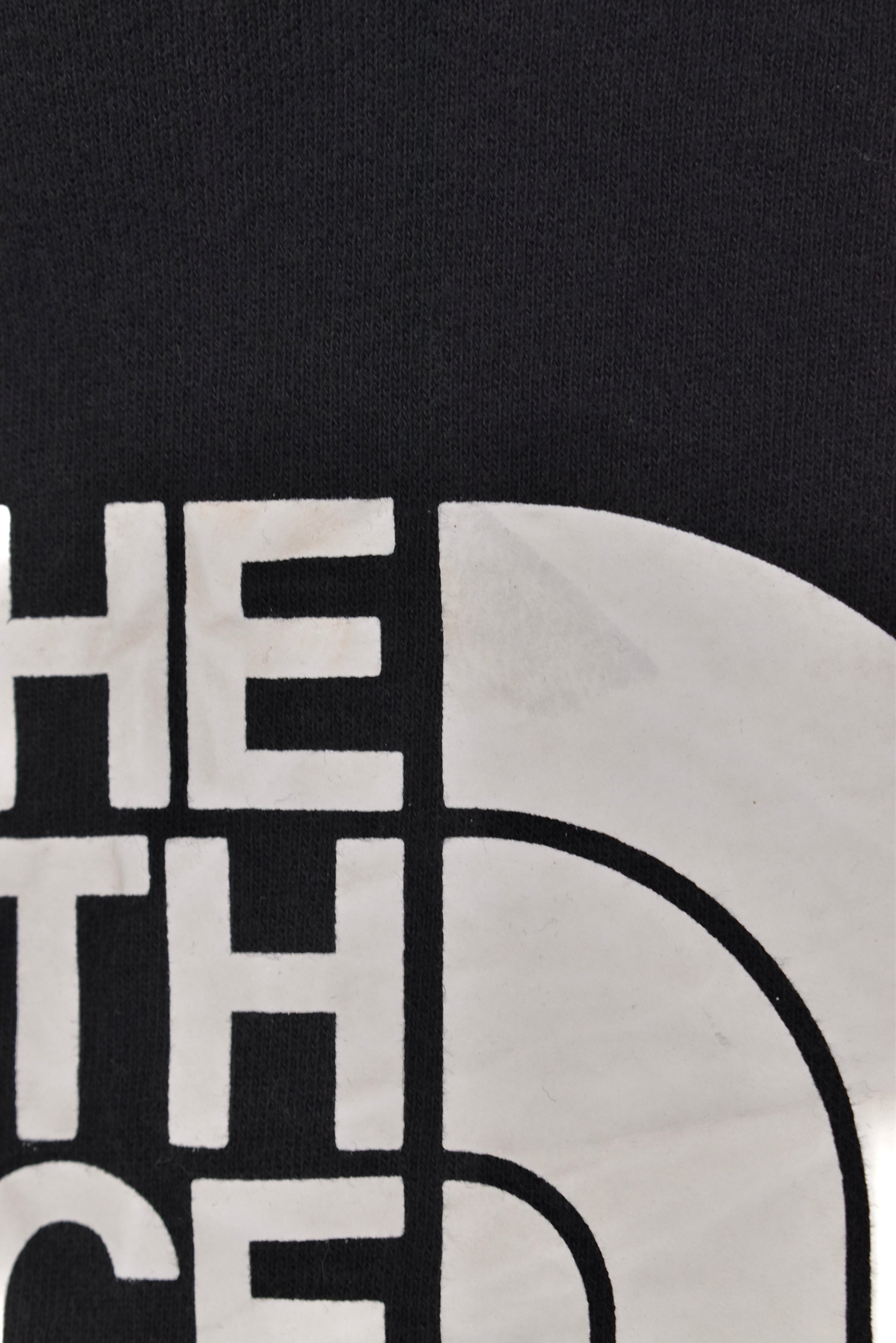 Vintage The North Face hoodie, black graphic sweatshirt - Large