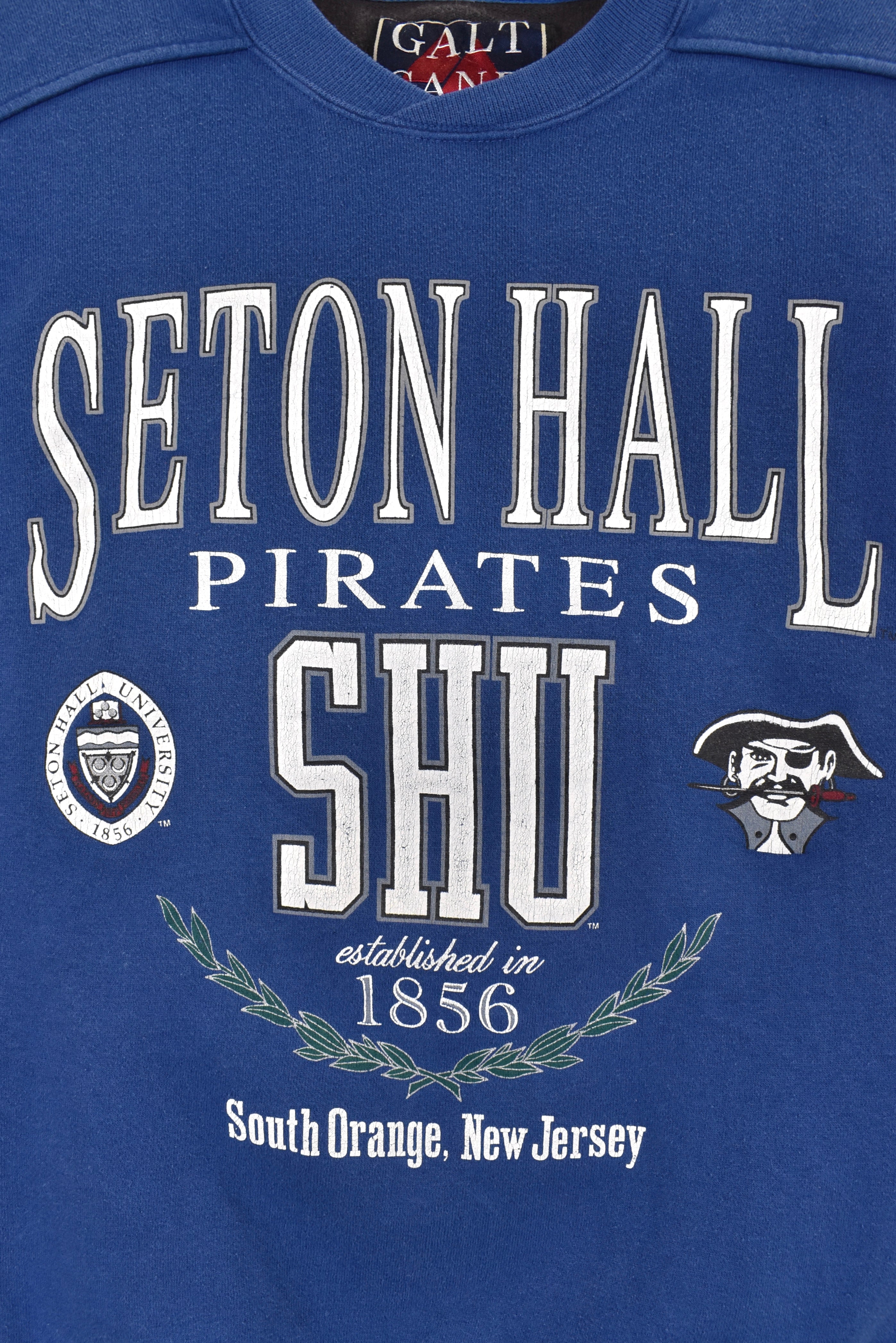 Vintage Seton Hall University sweatshirt, navy blue graphic crewneck - Large