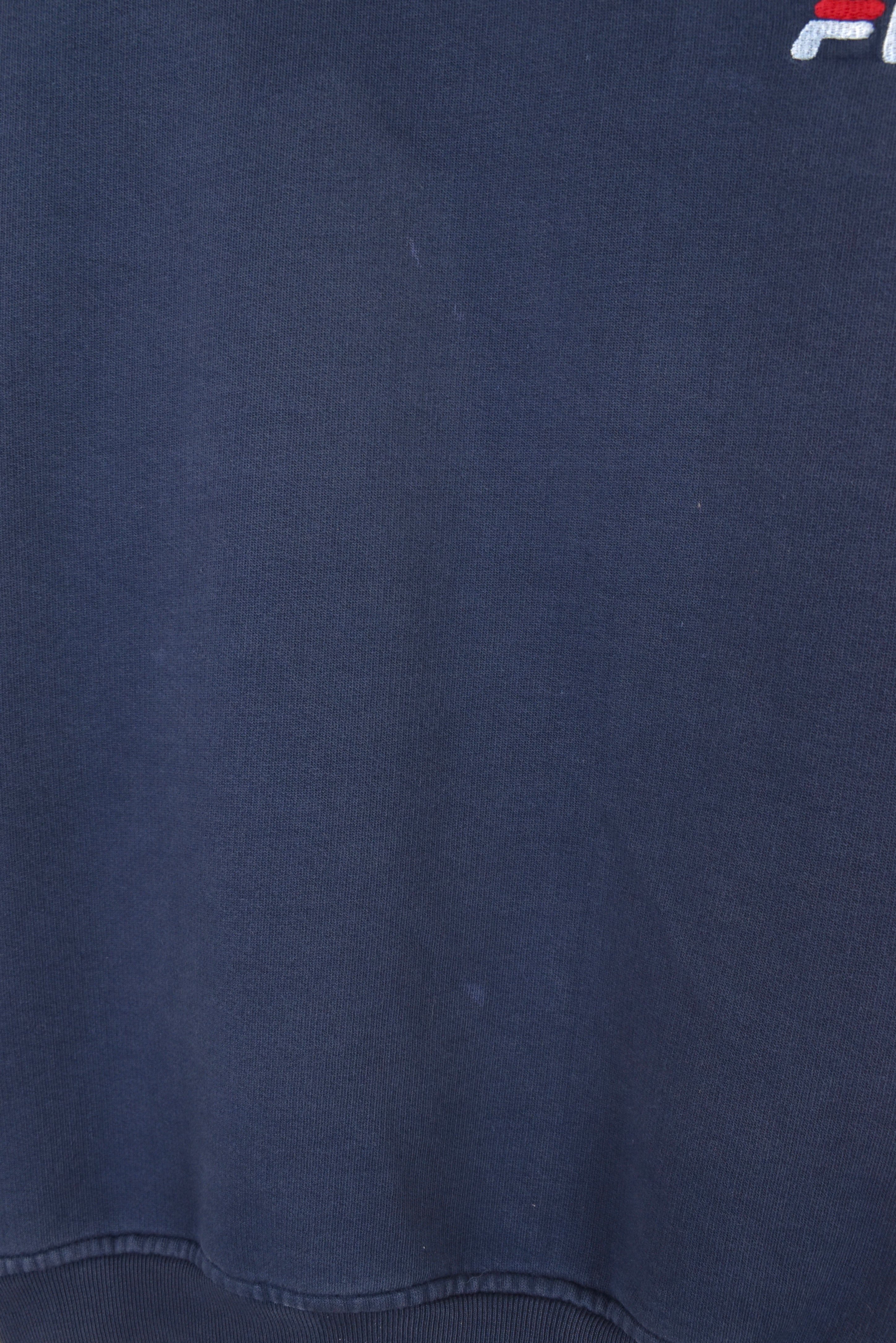 Vintage Fila sweatshirt, navy blue embroidered 1/4 zip jumper - Small