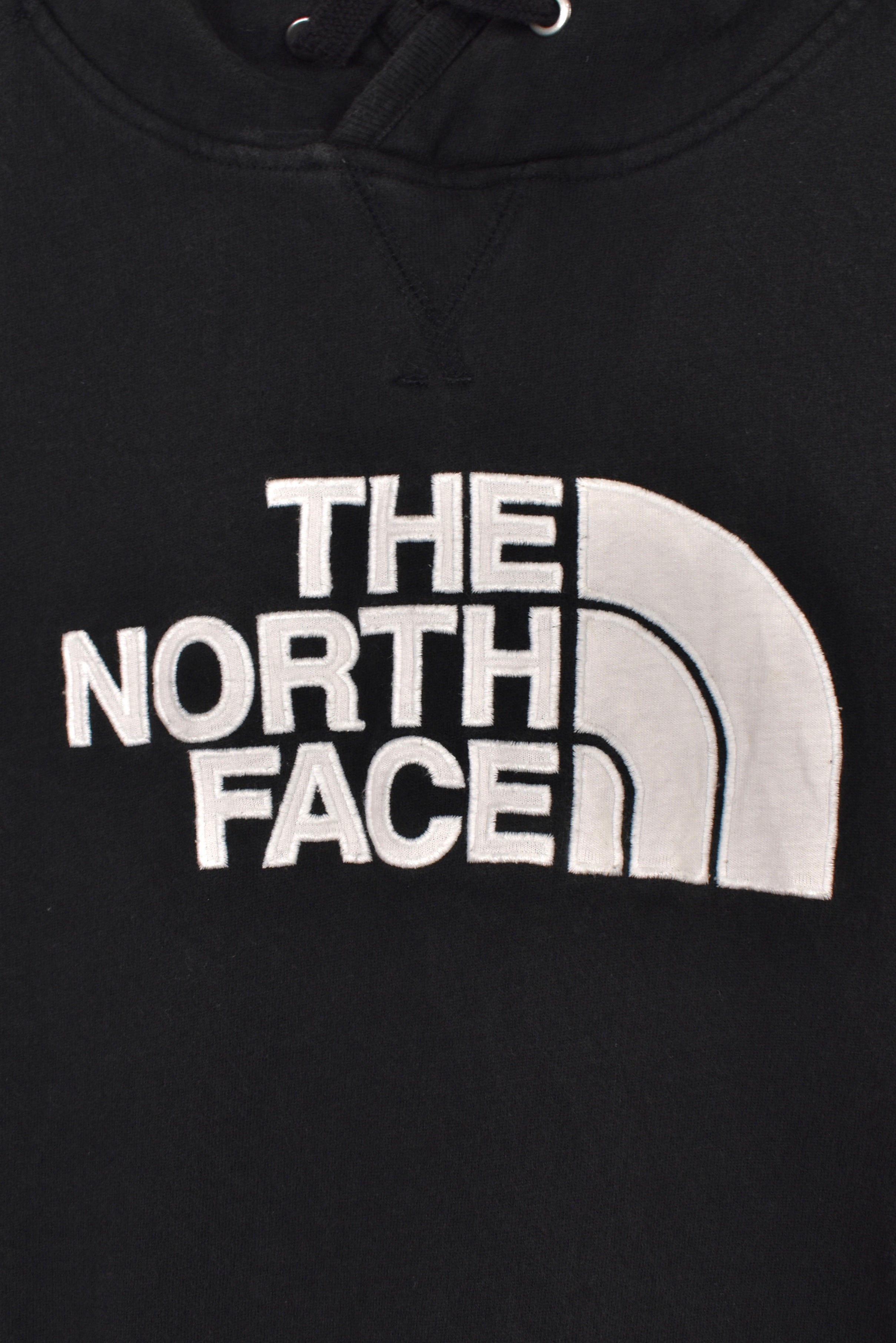 Vintage The North Face hoodie, black embroidered sweatshirt - Large