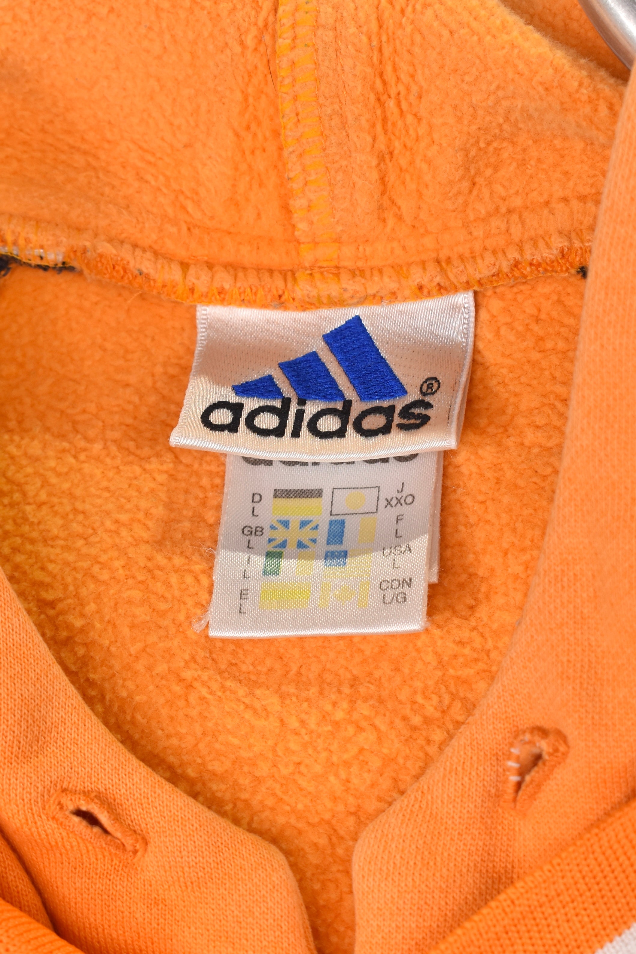 Vintage Adidas basketball hoodie, yellow embroidered sweatshirt - XL