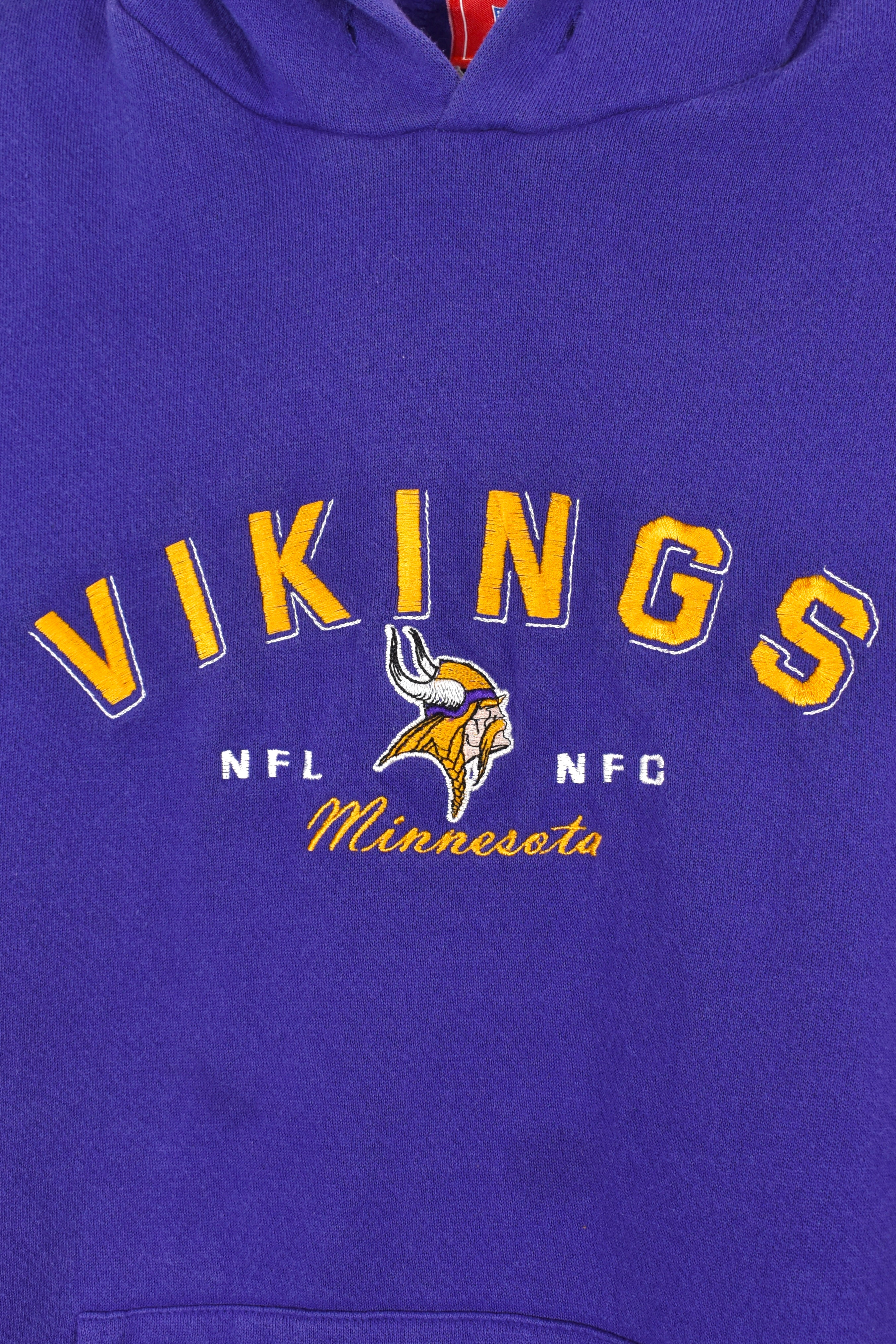 Vintage Minnesota Vikings hoodie, purple NFL embroidered sweatshirt - Large