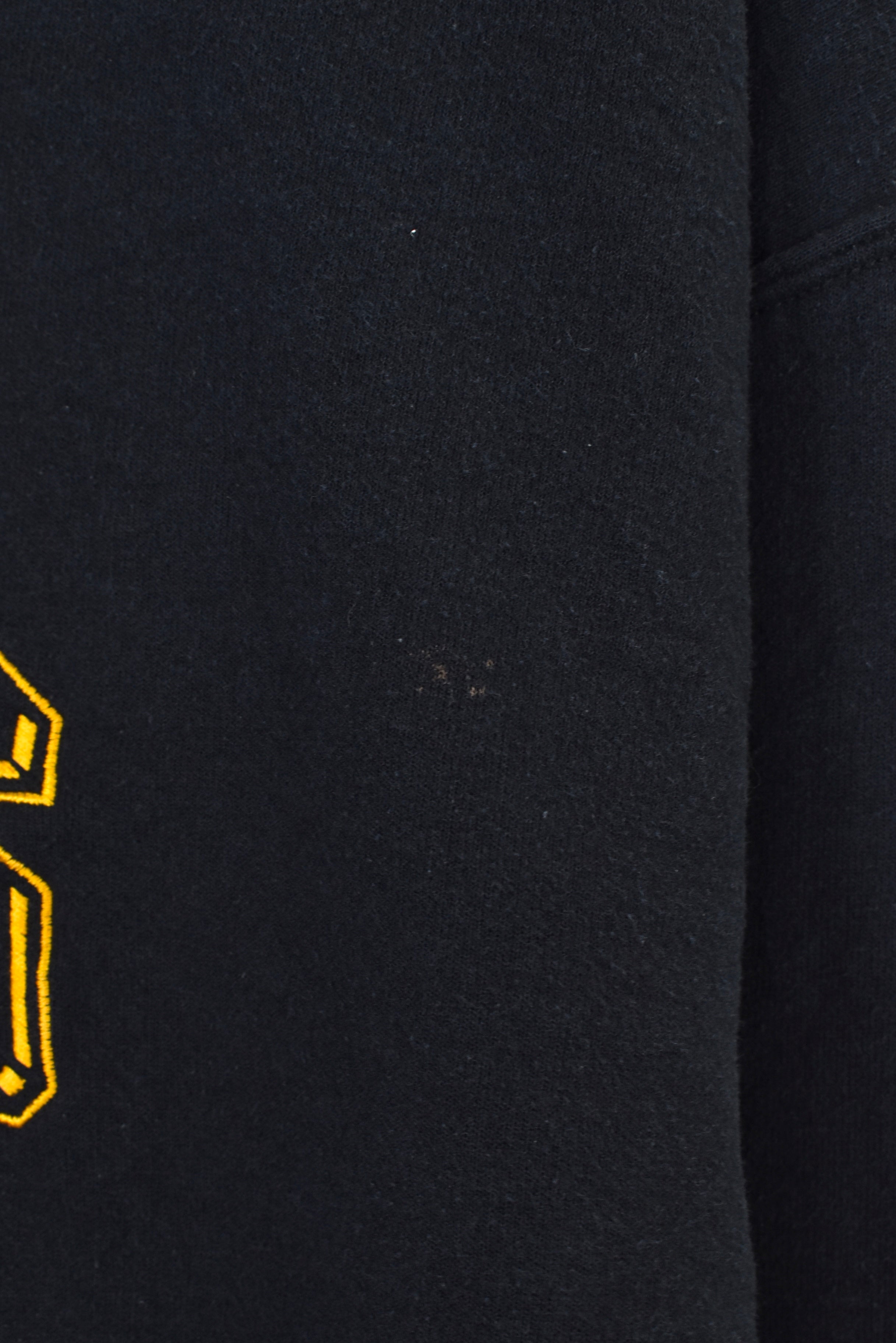 Vintage Green Bay Packers hoodie, black NFL embroidered sweatshirt - XL