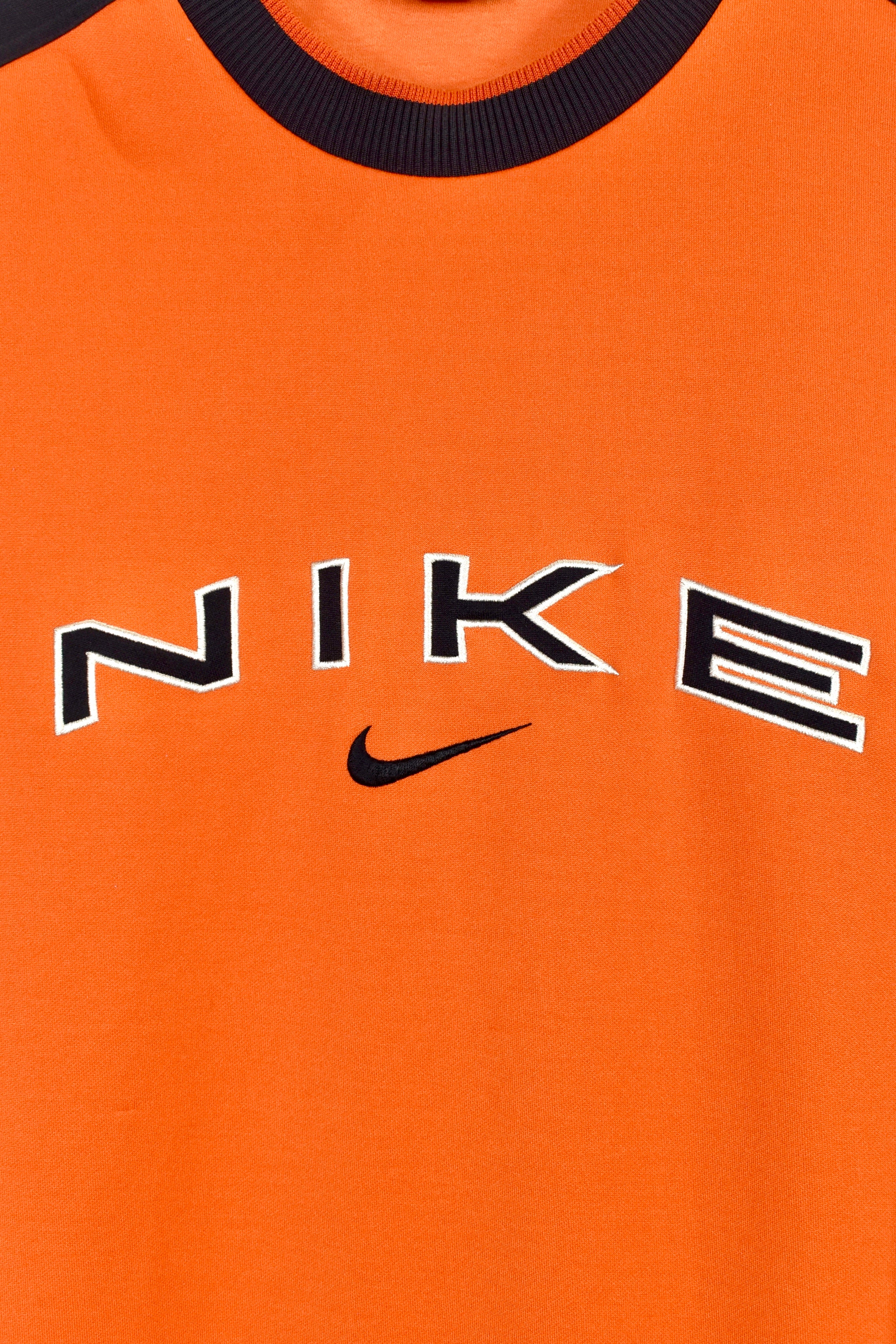 Vintage Nike sweatshirt, orange embroidered crewneck - XXL