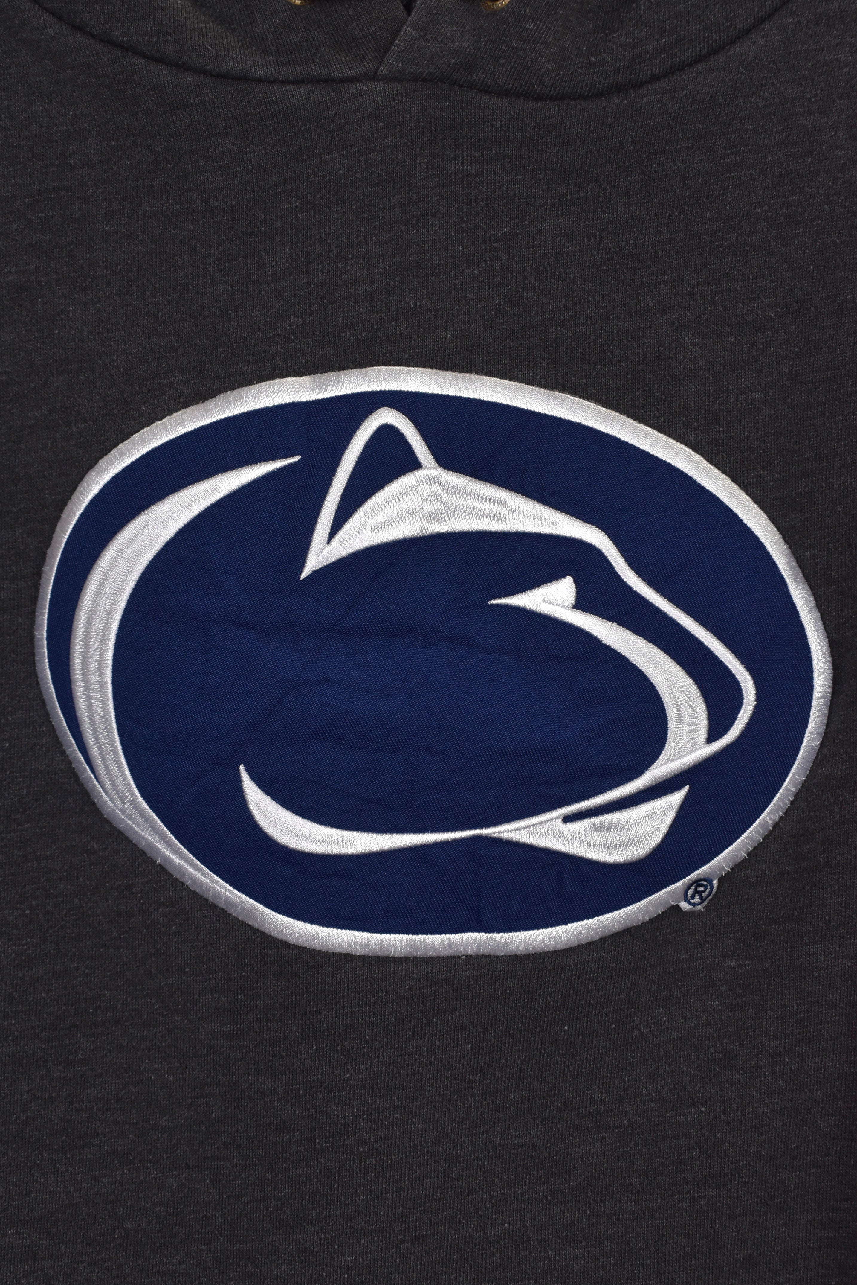 Vintage Penn State University hoodie, grey embroidered sweatshirt - Large