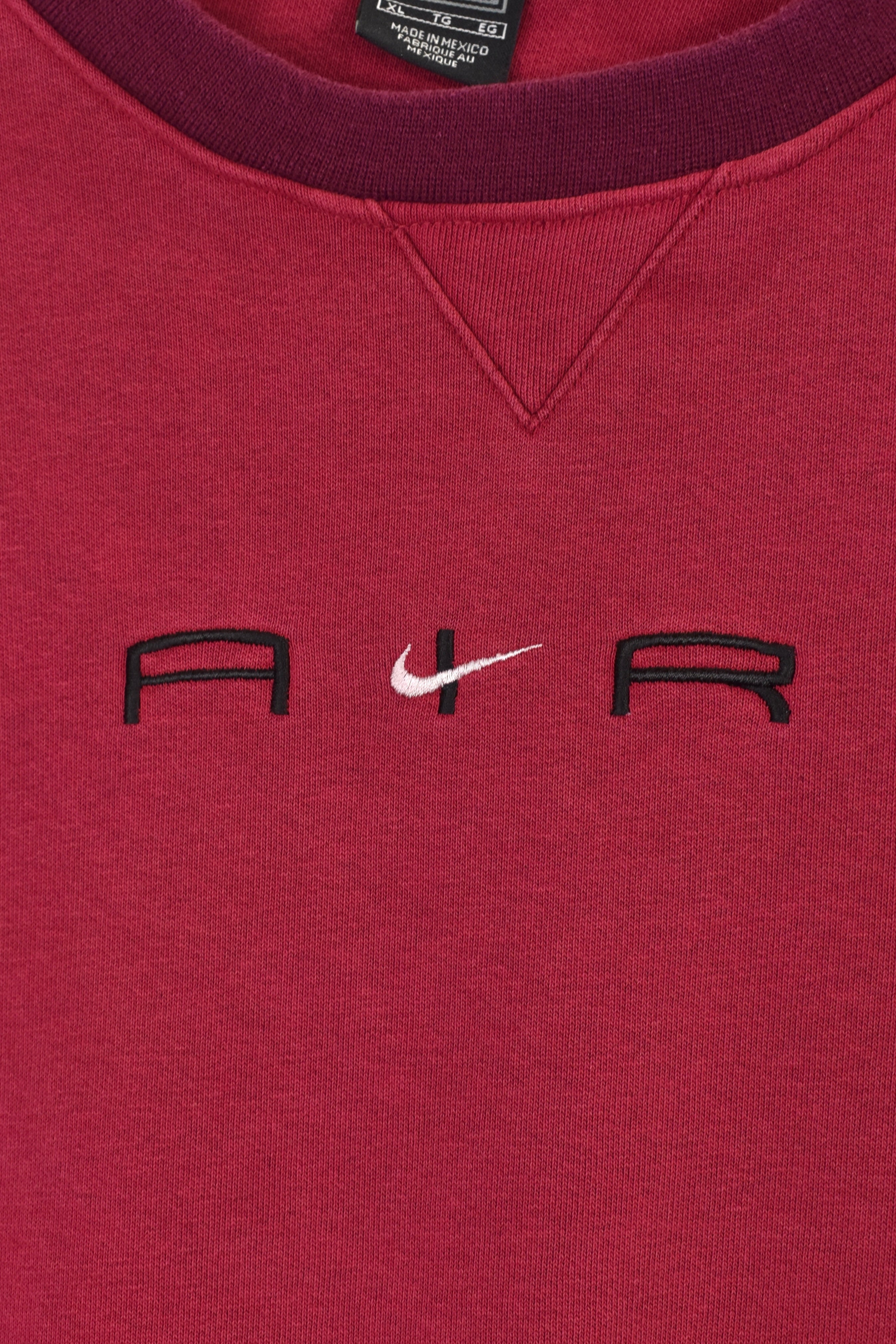Vintage Nike Air sweatshirt, burgundy embroidered crewneck - XL