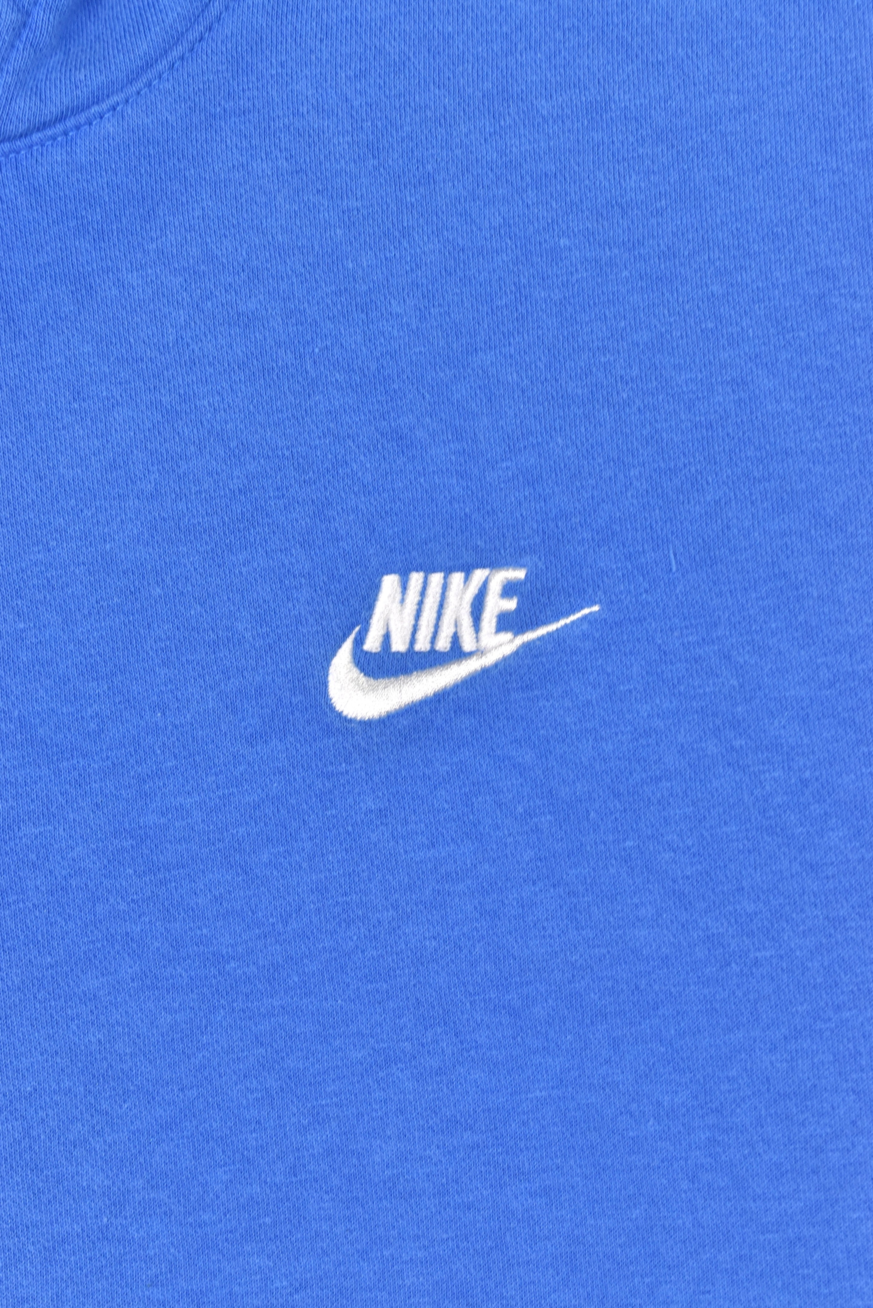 Vintage Nike hoodie, blue embroidered sweatshirt - Medium