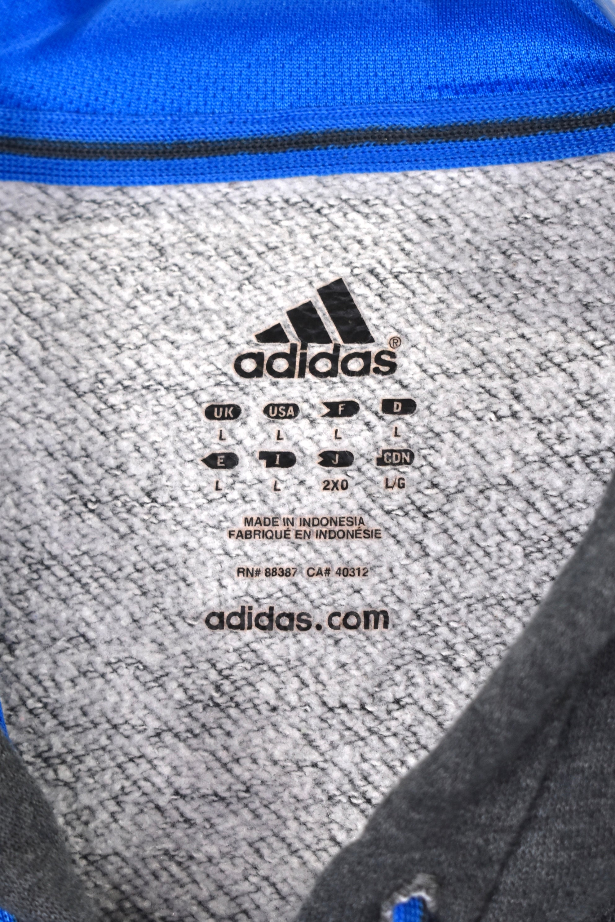 Vintage Adidas hoodie, grey embroidered sweatshirt - Medium