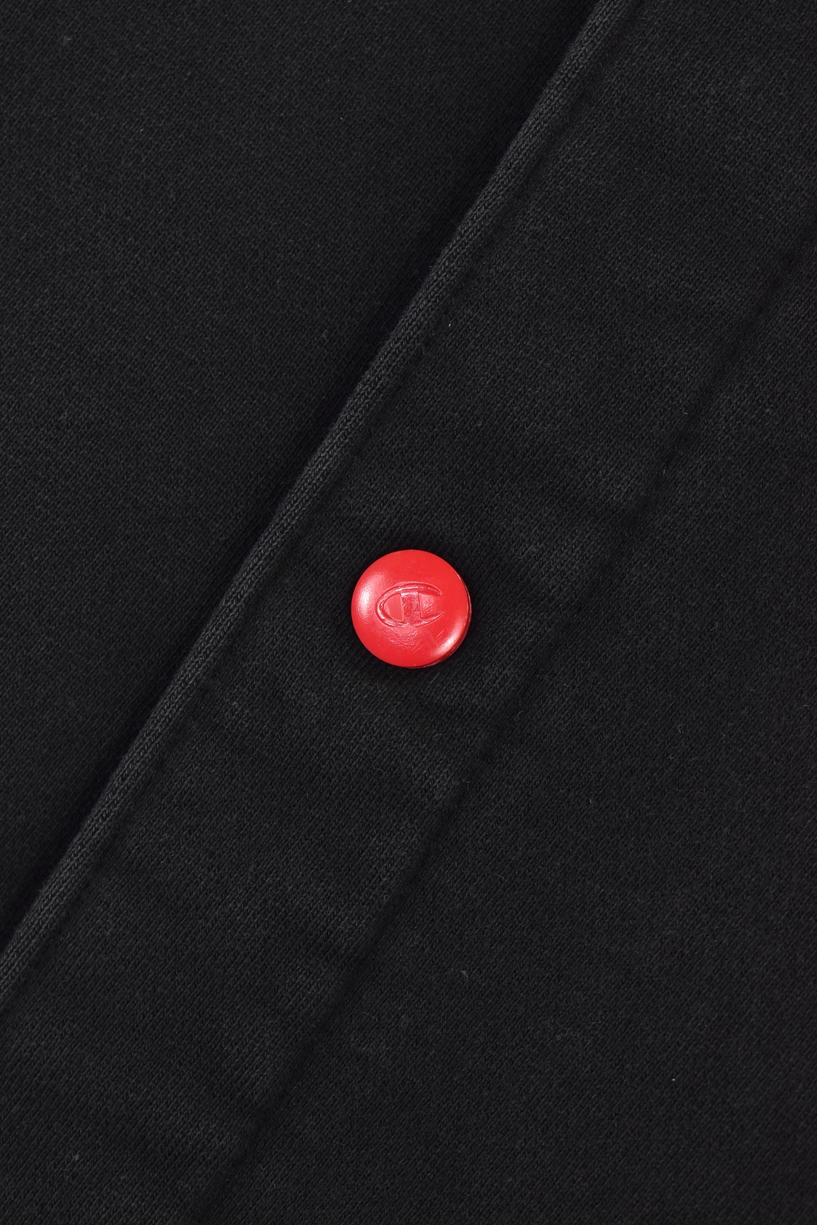 Vintage Champion jacket, black embroidered bomber - XL