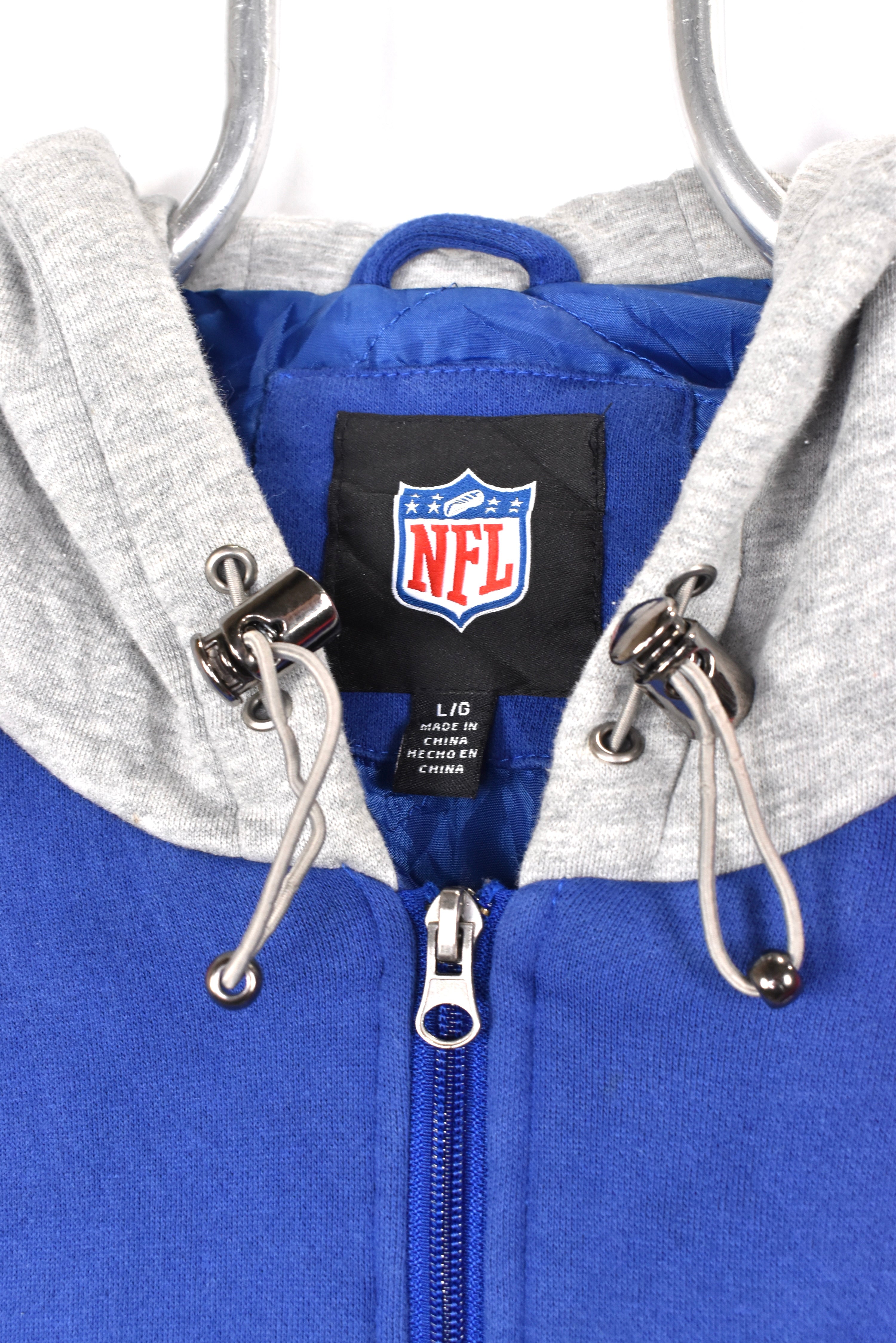 Vintage New York Giants jacket, NFL blue embroidered hoodie - AU Large PRO SPORT