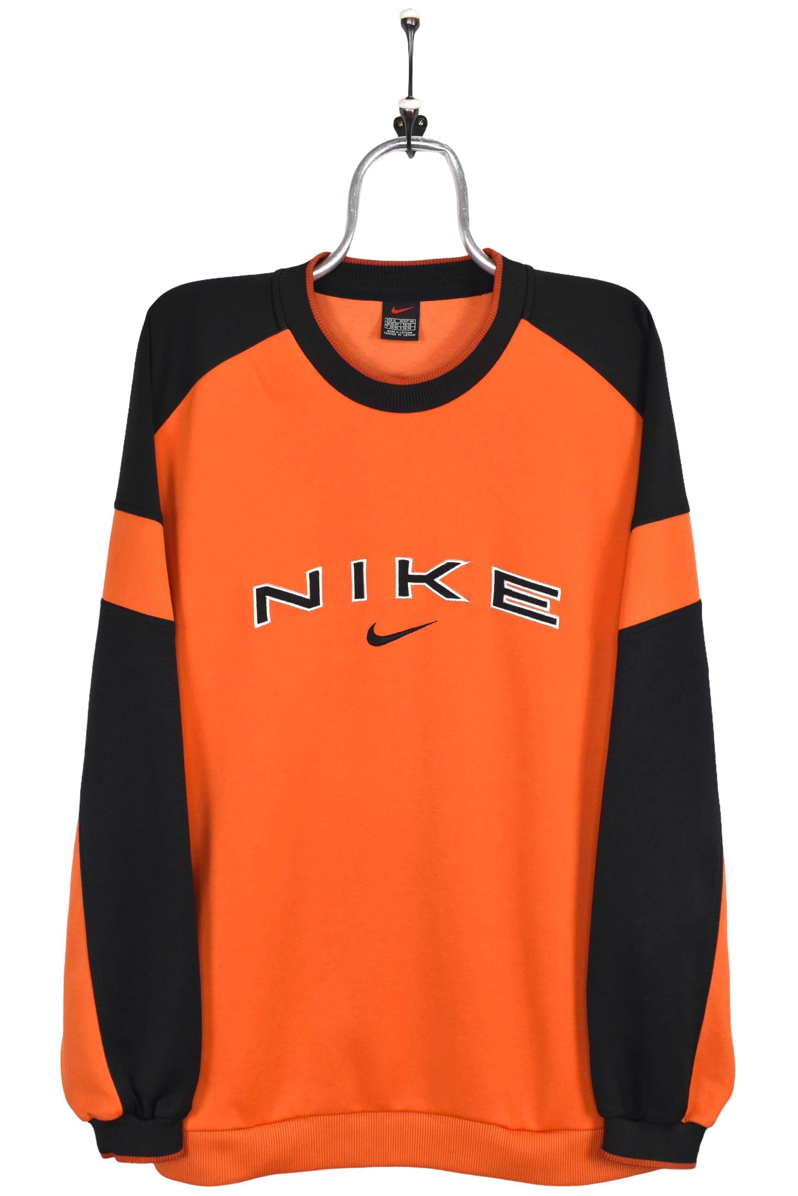 Vintage Nike sweatshirt, orange embroidered crewneck - XXL