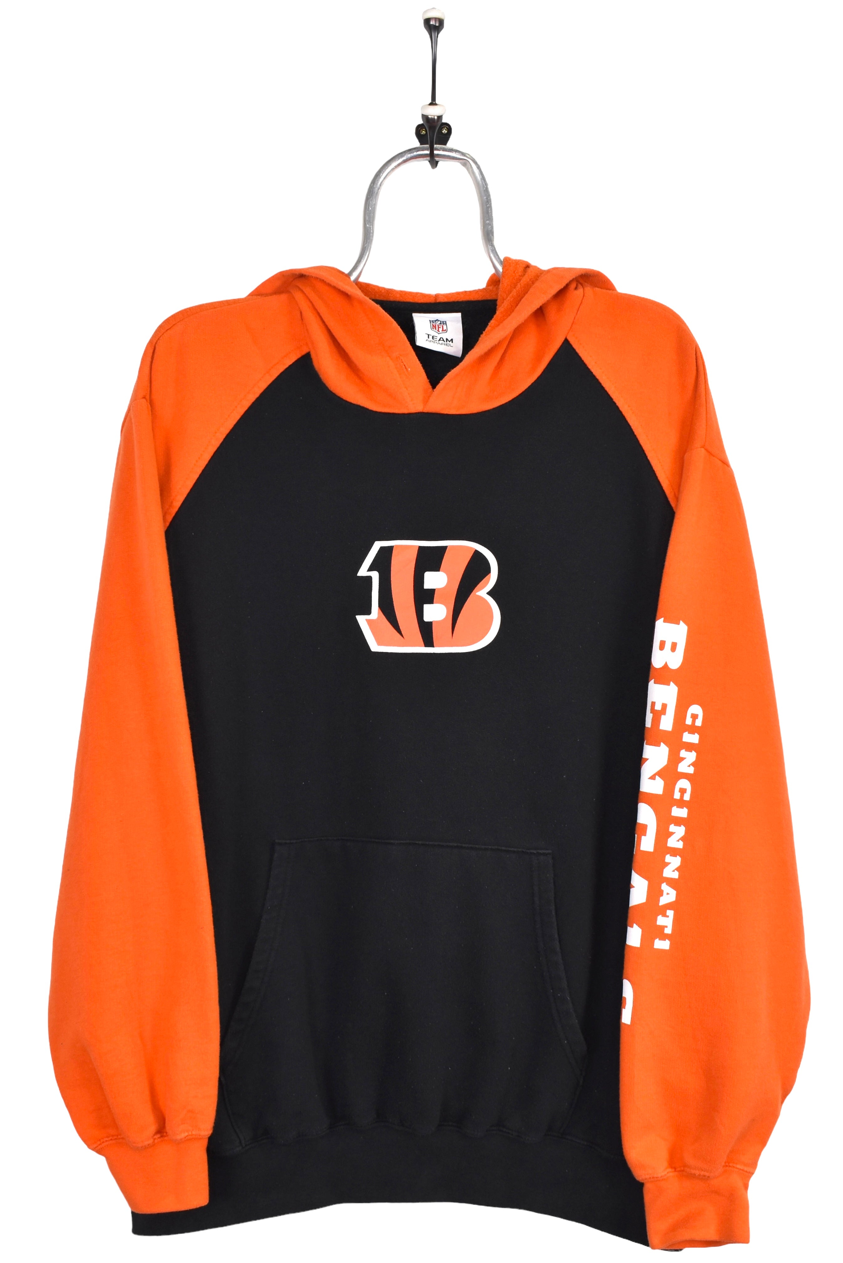 Vintage Cincinnati Bengals hoodie, black NFL graphic sweatshirt - Large