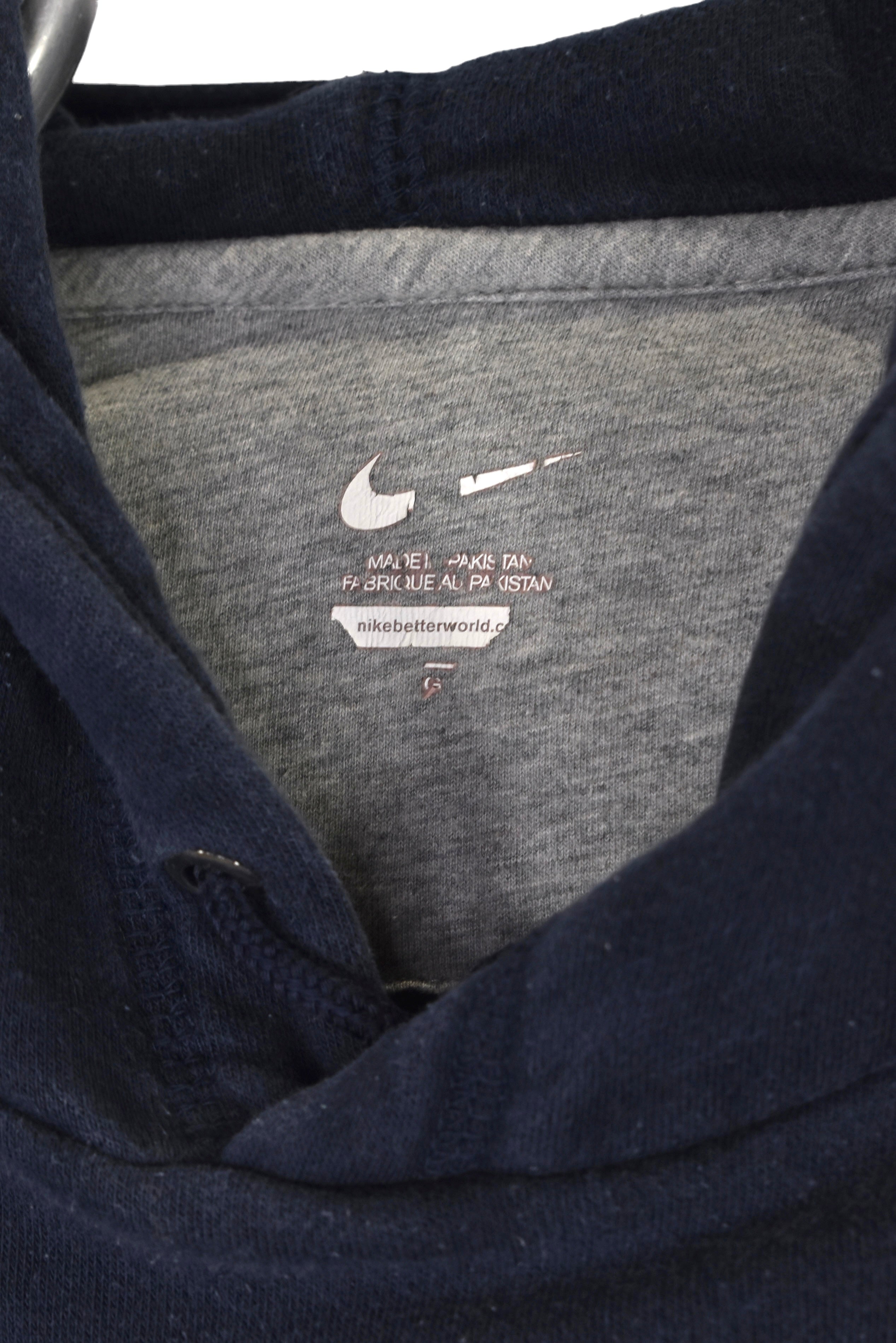 Vintage Nike hoodie (L), navy embroidered sweatshirt