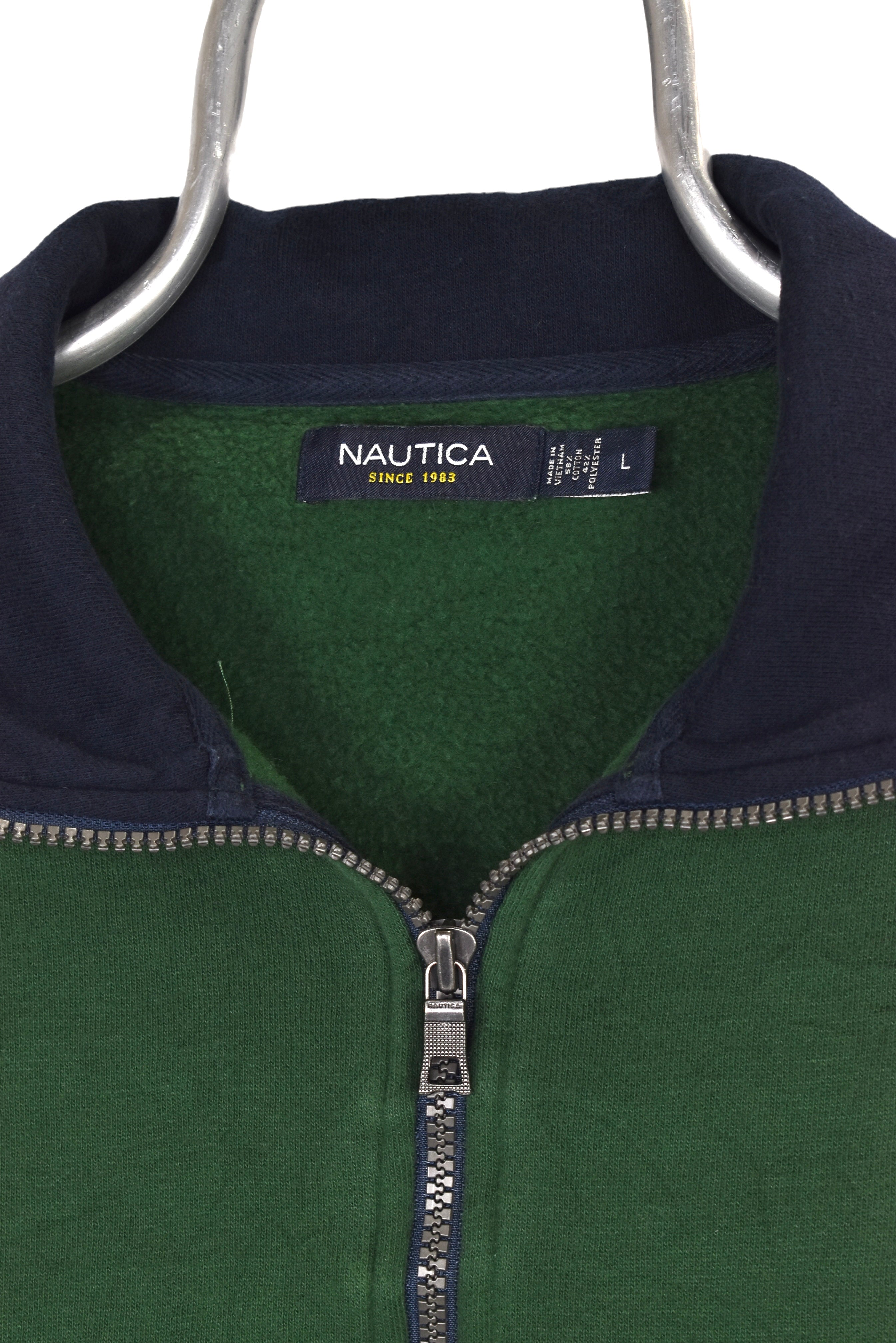 Vintage Nautica 1/4 zip (L), green embroidered sweatshirt