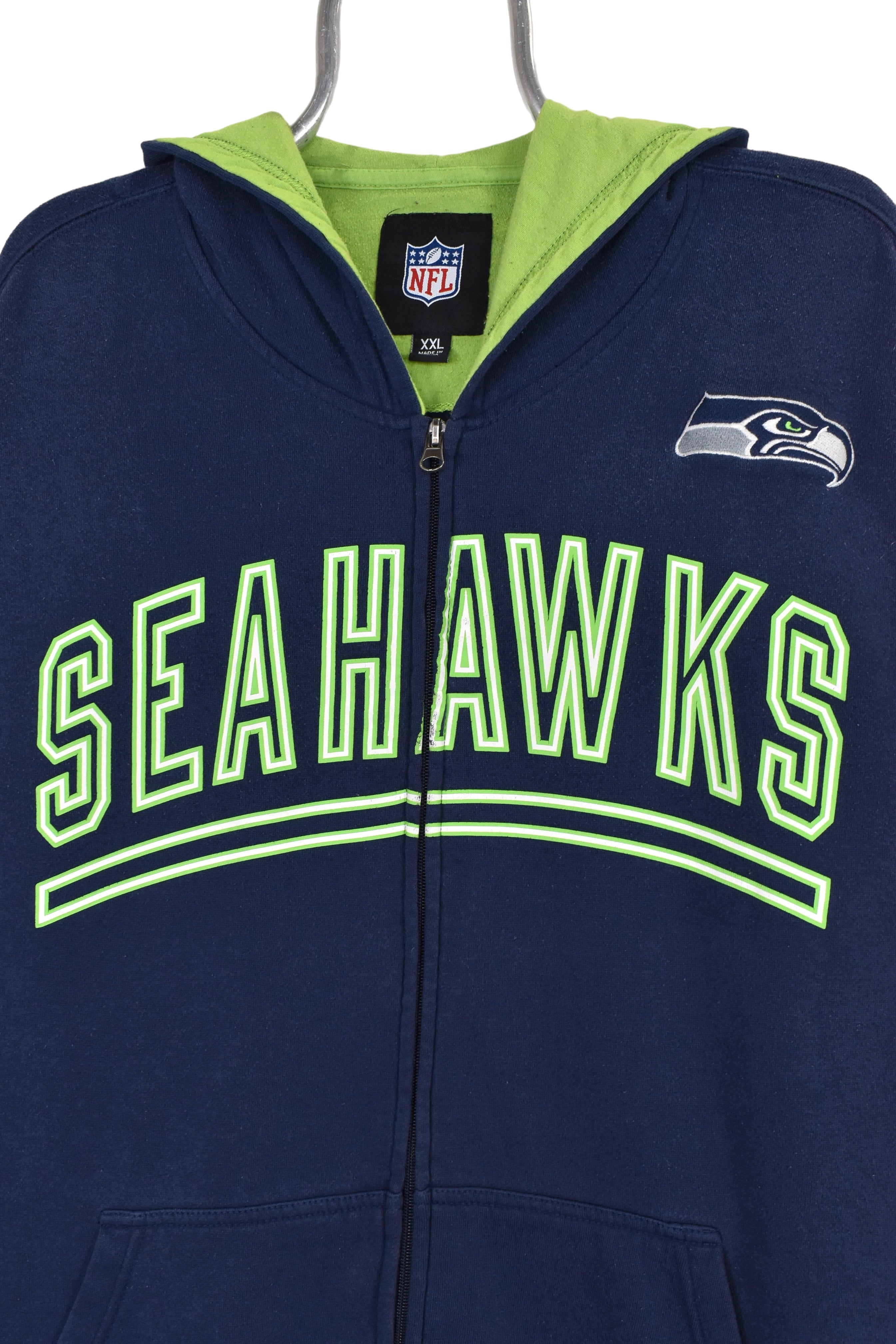 Vintage Seattle Seahawks hoodie, navy NFL graphic sweatshirt - XXL