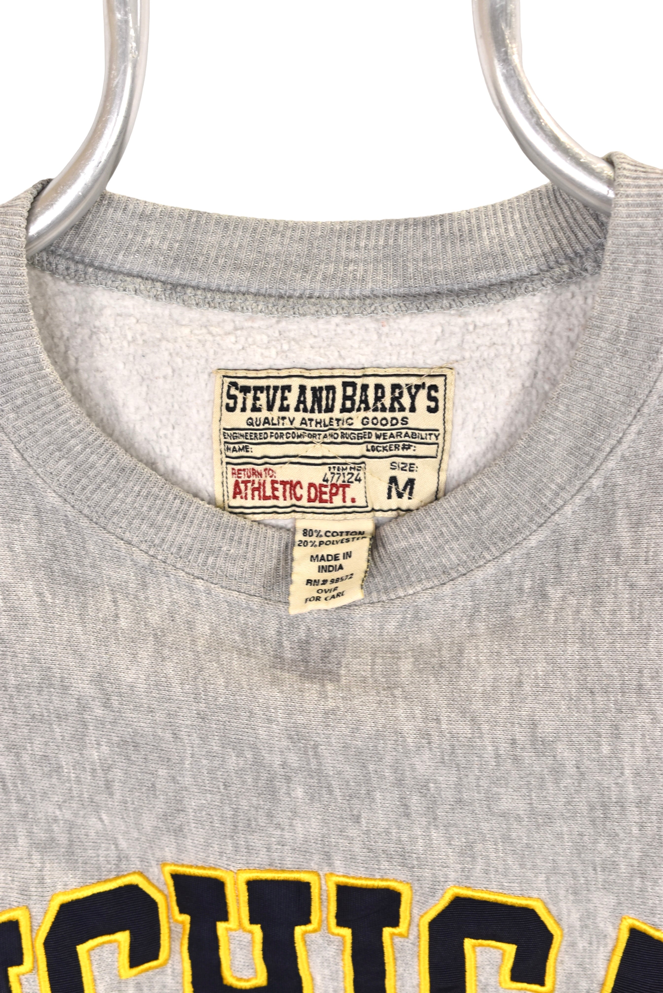 Vintage University of Michigan sweatshirt, grey embroidered crewneck - Medium