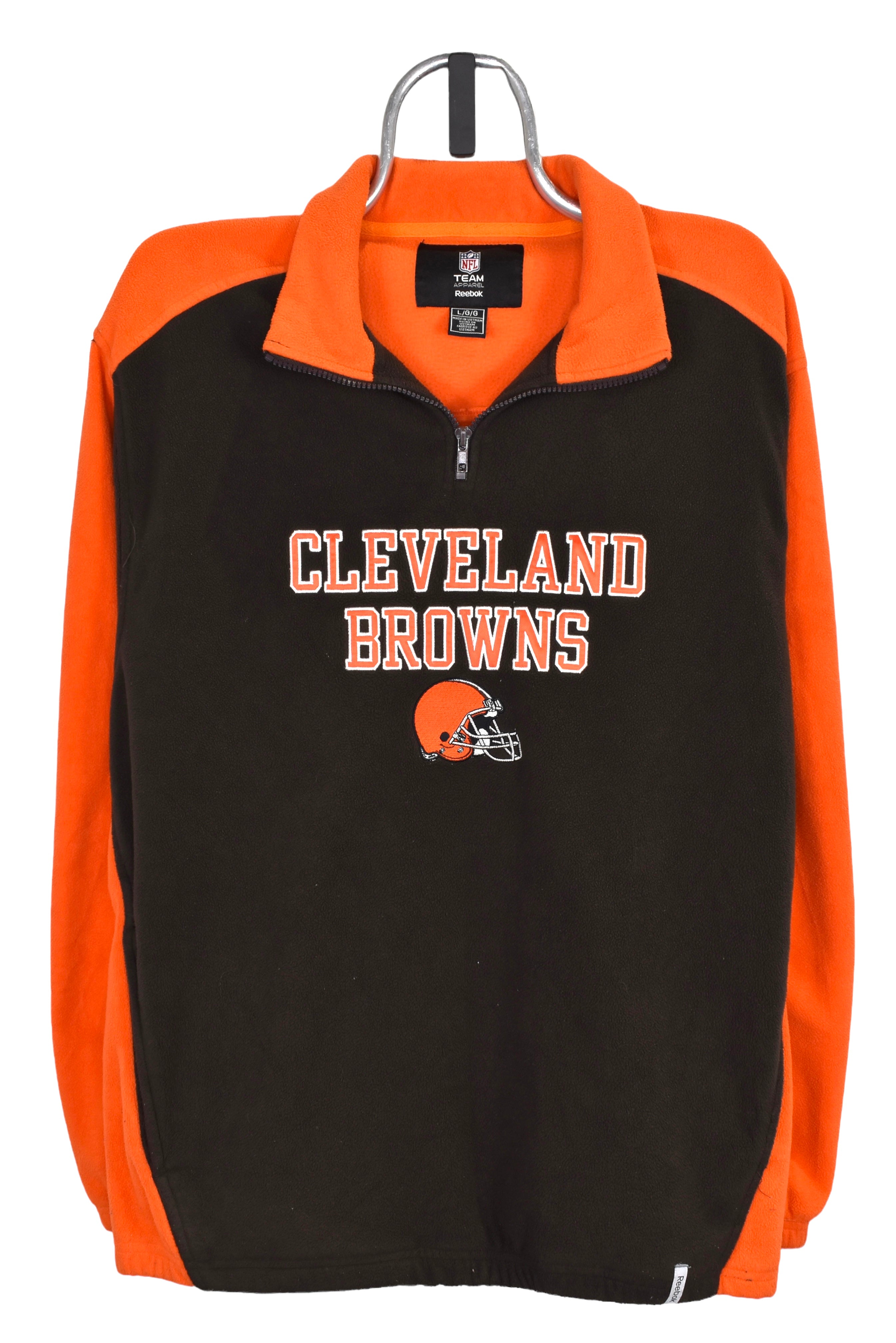 Vintage Cleveland Browns fleece XL, brown embroidered sweatshirt
