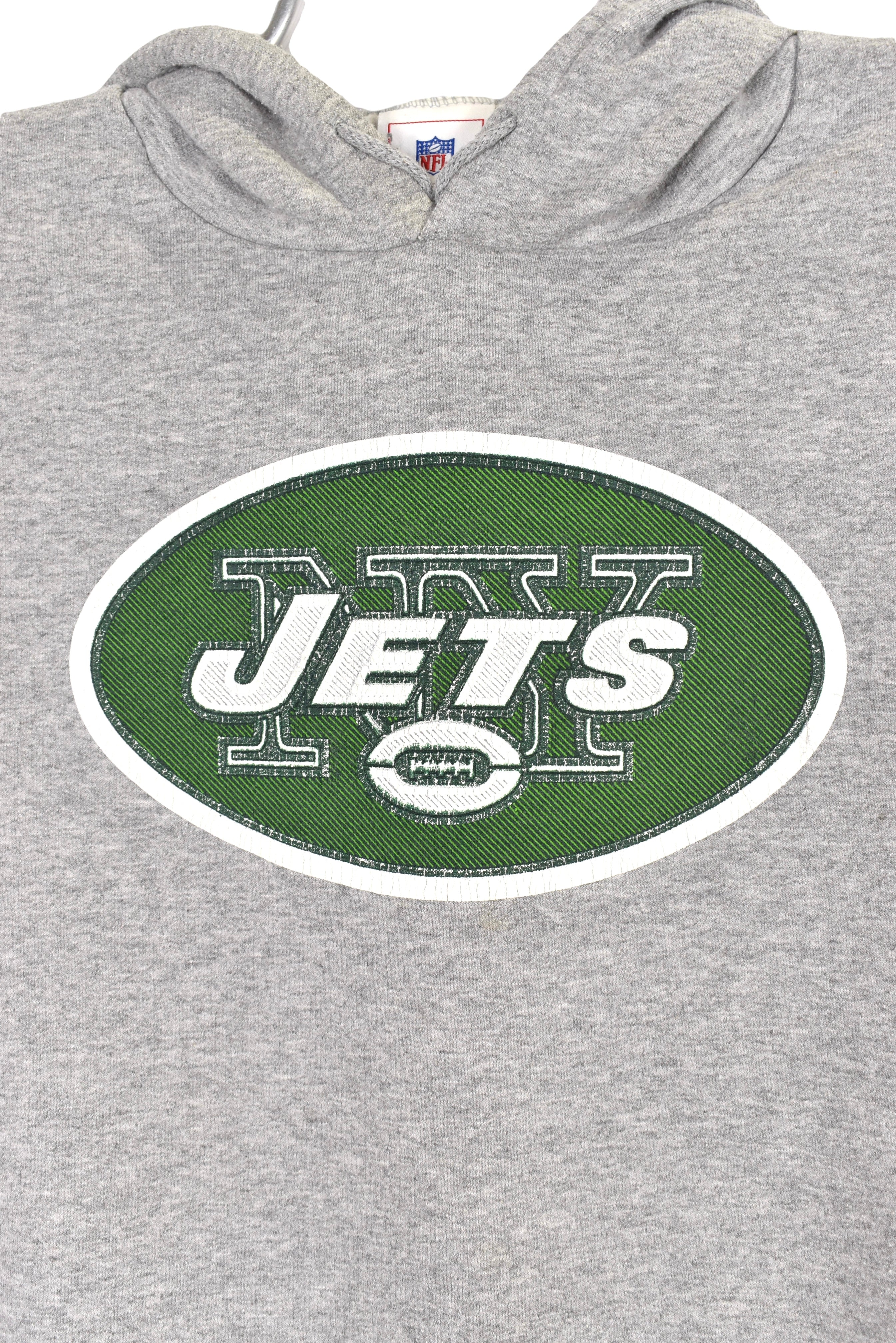 Vintage New York Jets hoodie Large, NFL grey graphic sweatshirt