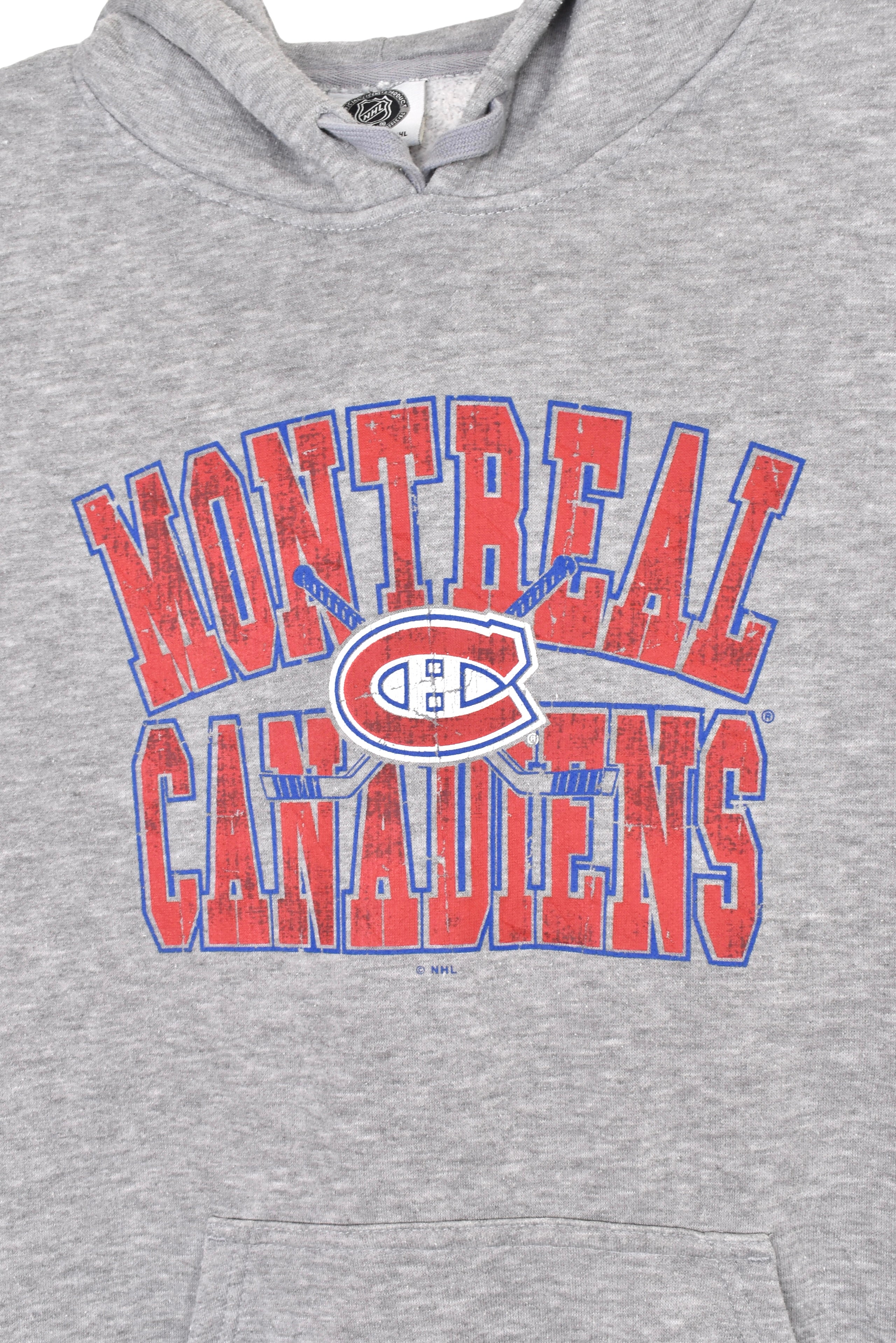 Vintage Montreal Canadiens hoodie (L), grey NHL graphic sweatshirt