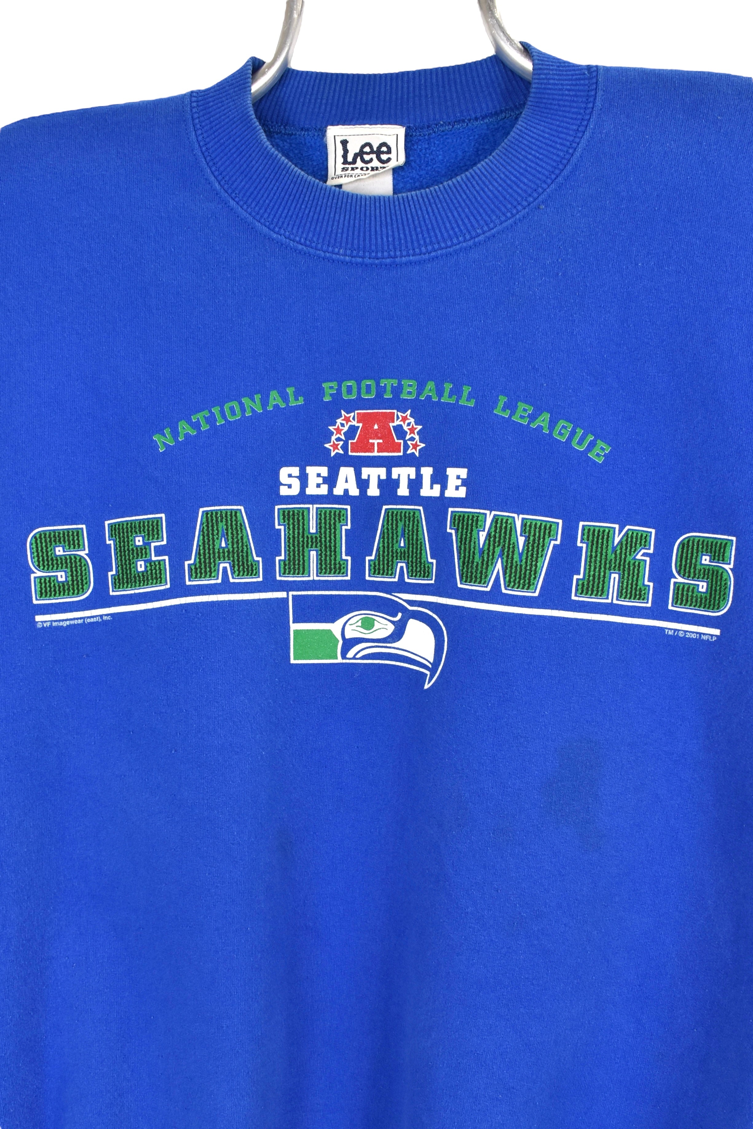 Vintage Seattle Seahawks sweatshirt (XL), blue NFL graphic crewneck