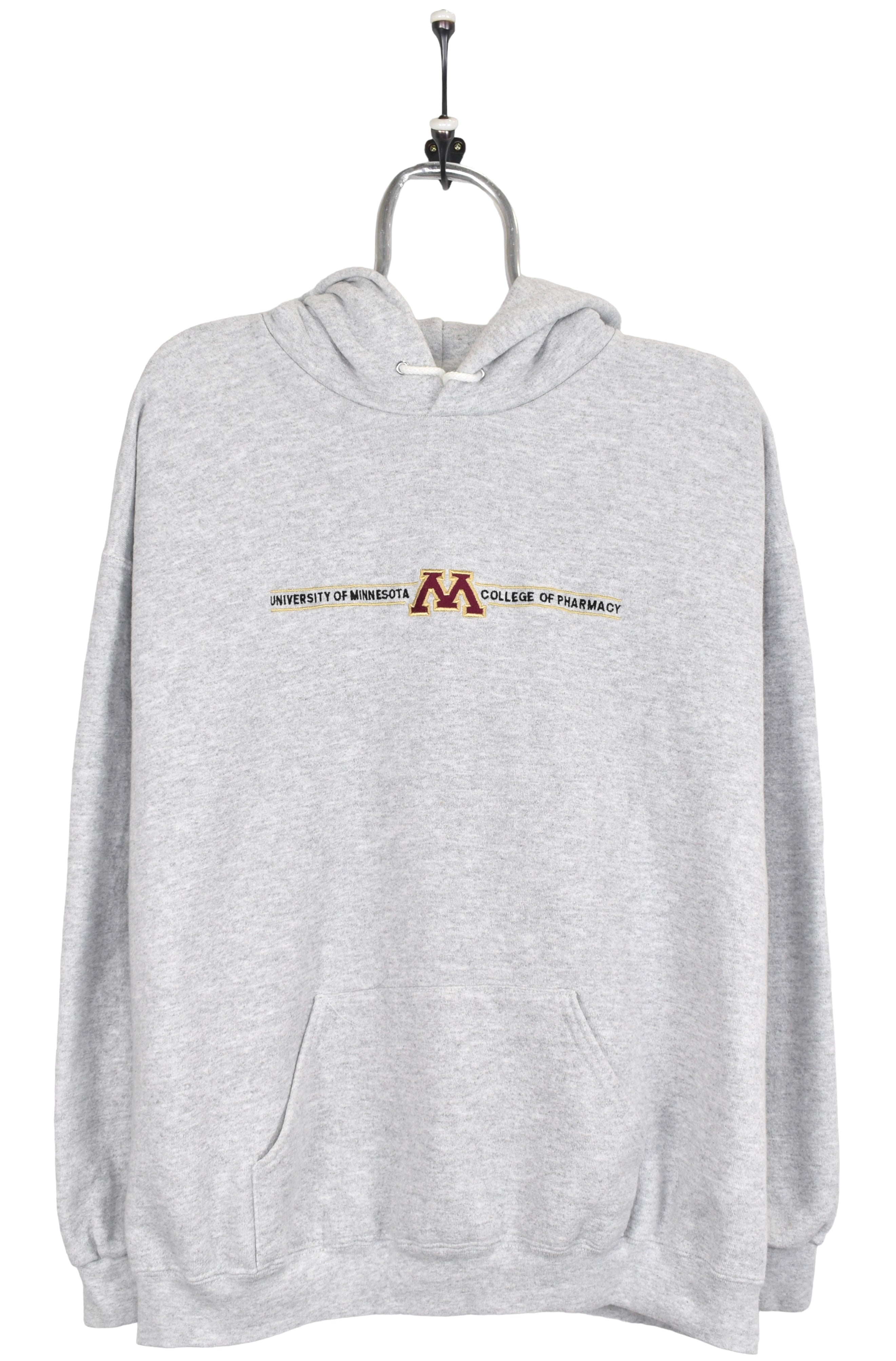 Vintage University of Minnesota hoodie, grey embroidered sweatshirt - Large