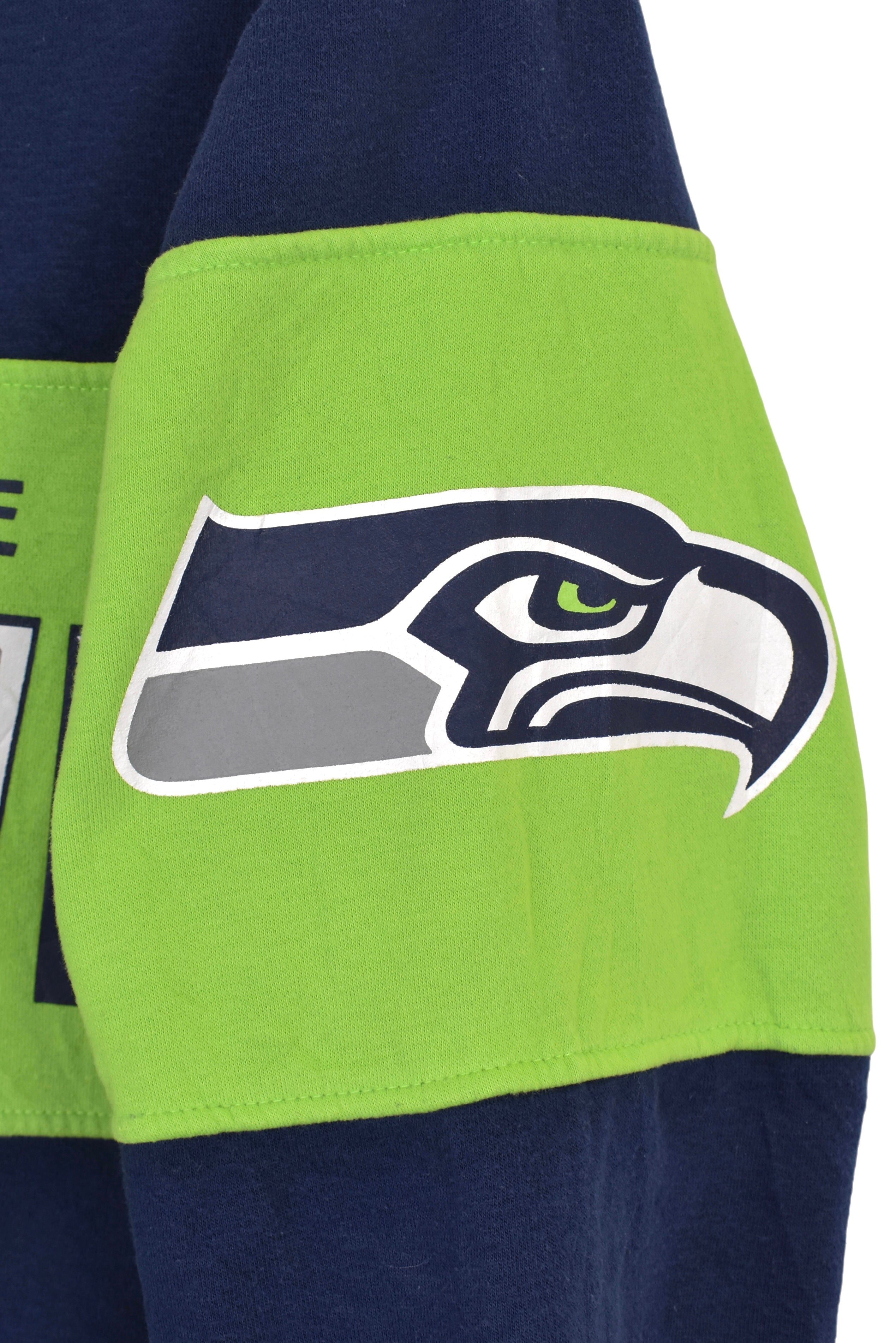Vintage Seattle Seahawks sweatshirt, navy blue NFL graphic crewneck - Large