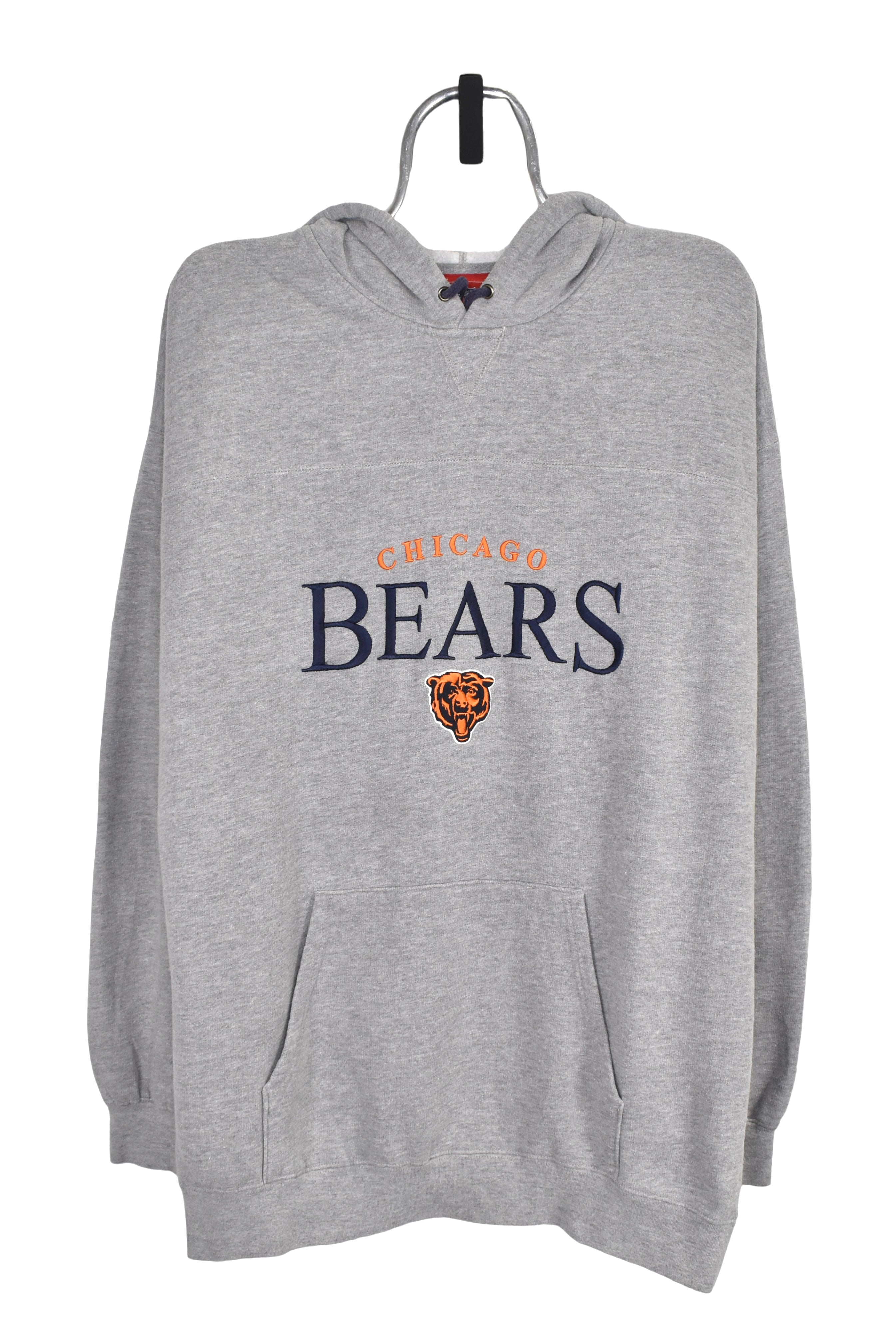 Vintage Chicago Bears hoodie (2XL), grey NFL embroidered sweatshirt