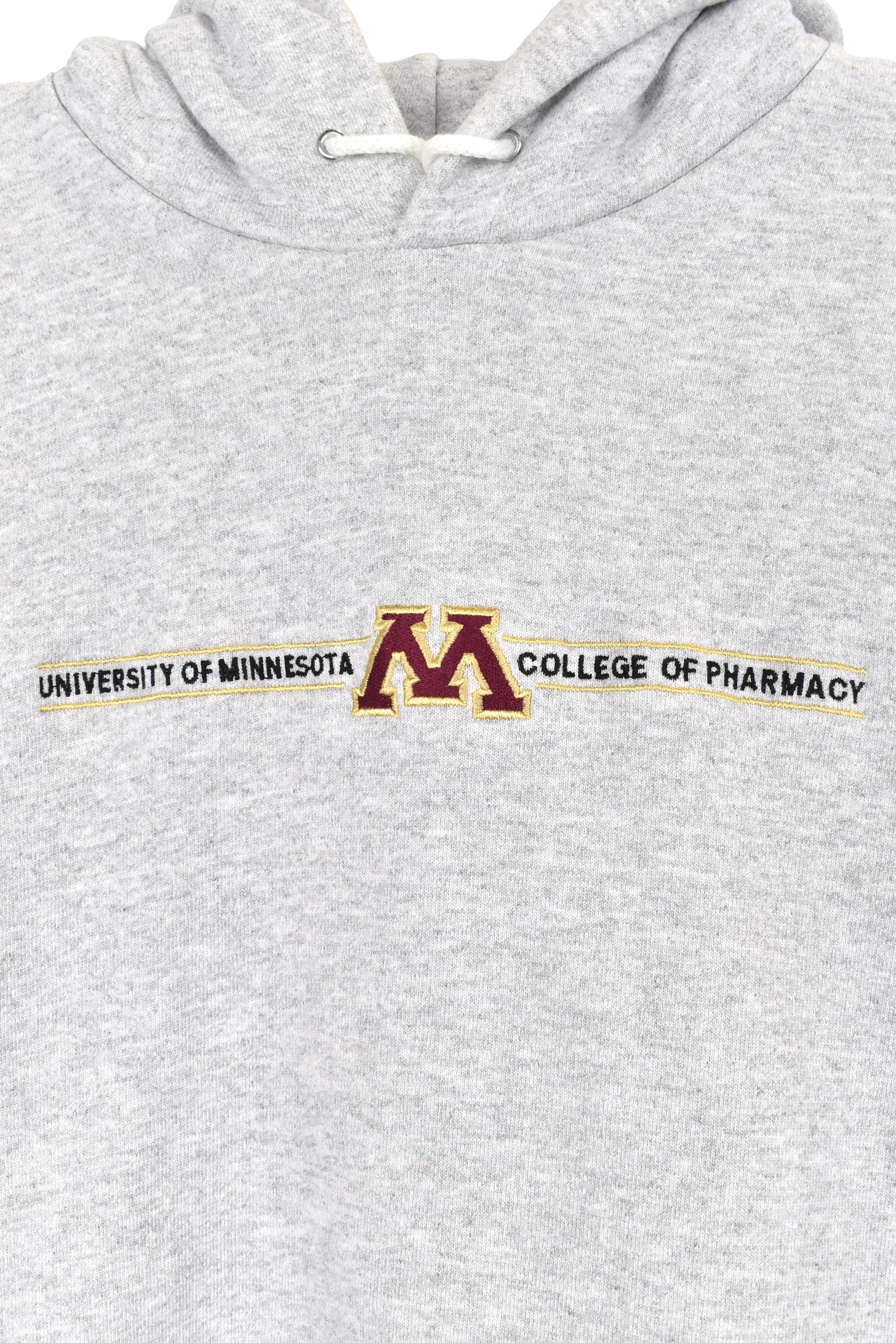 Vintage University of Minnesota hoodie, grey embroidered sweatshirt - Large