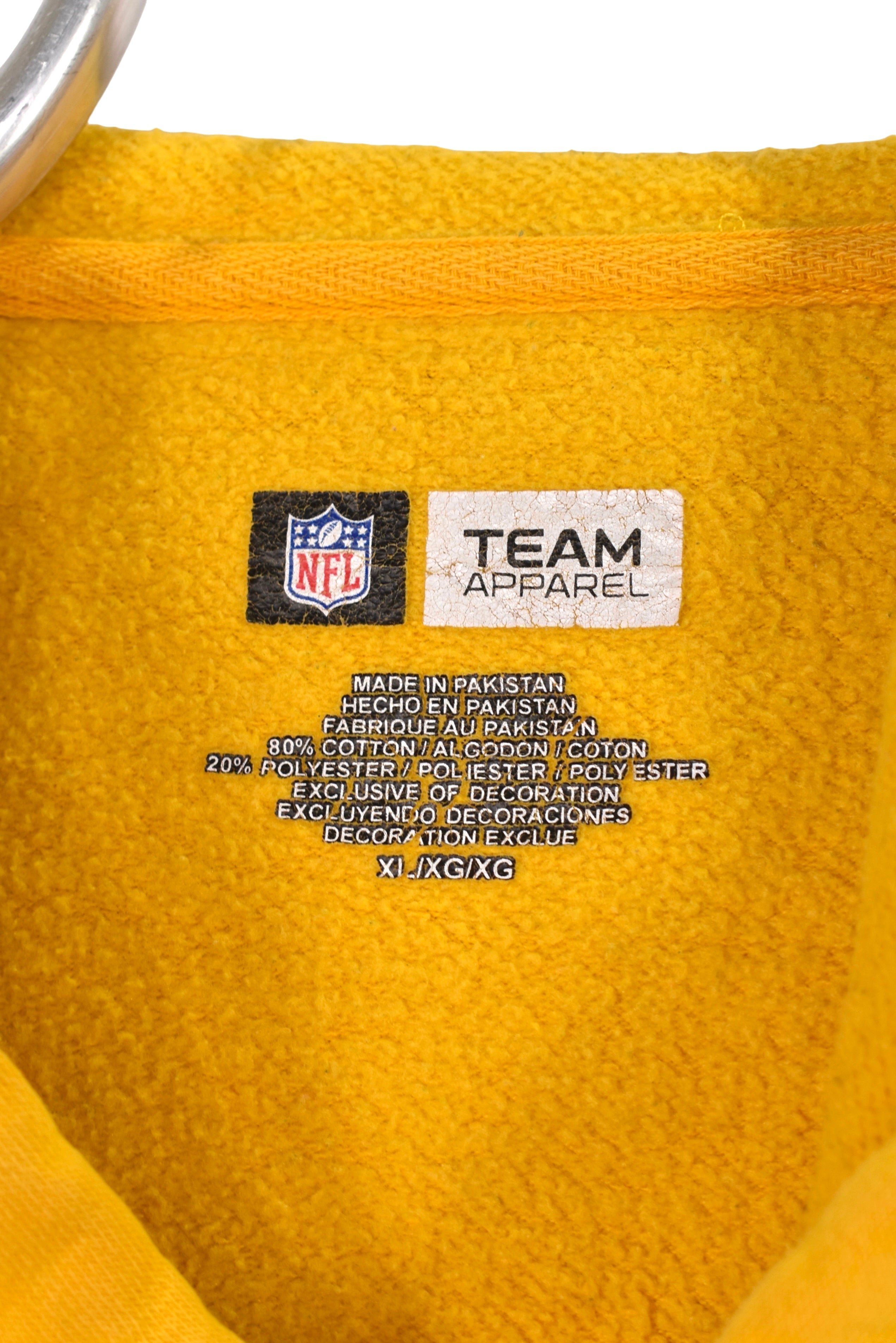 Vintage Green Bay Packers hoodie, yellow NFL embroidered sweatshirt - XL