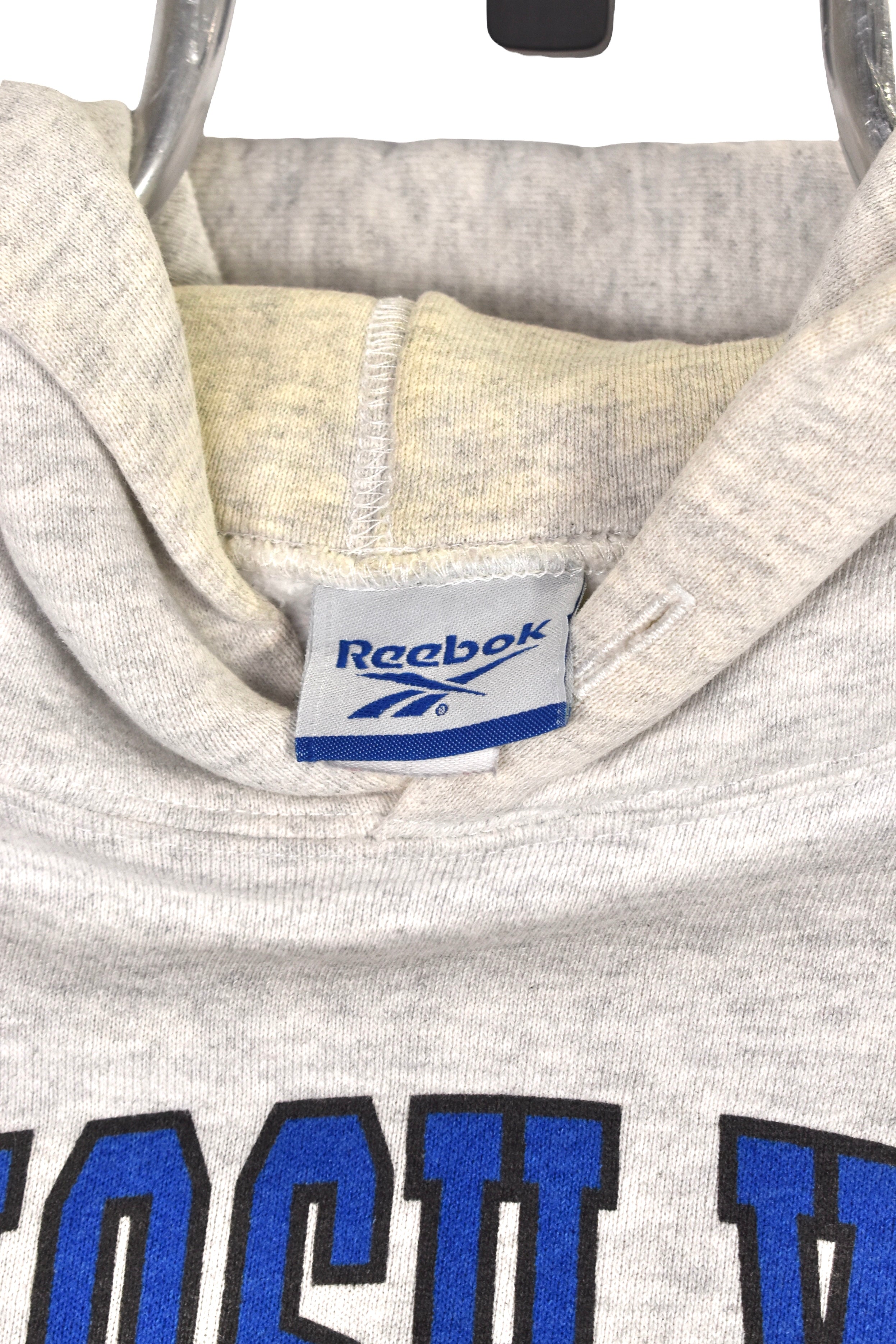 Vintage Reebok hoodie (M), grey graphic sweatshirt