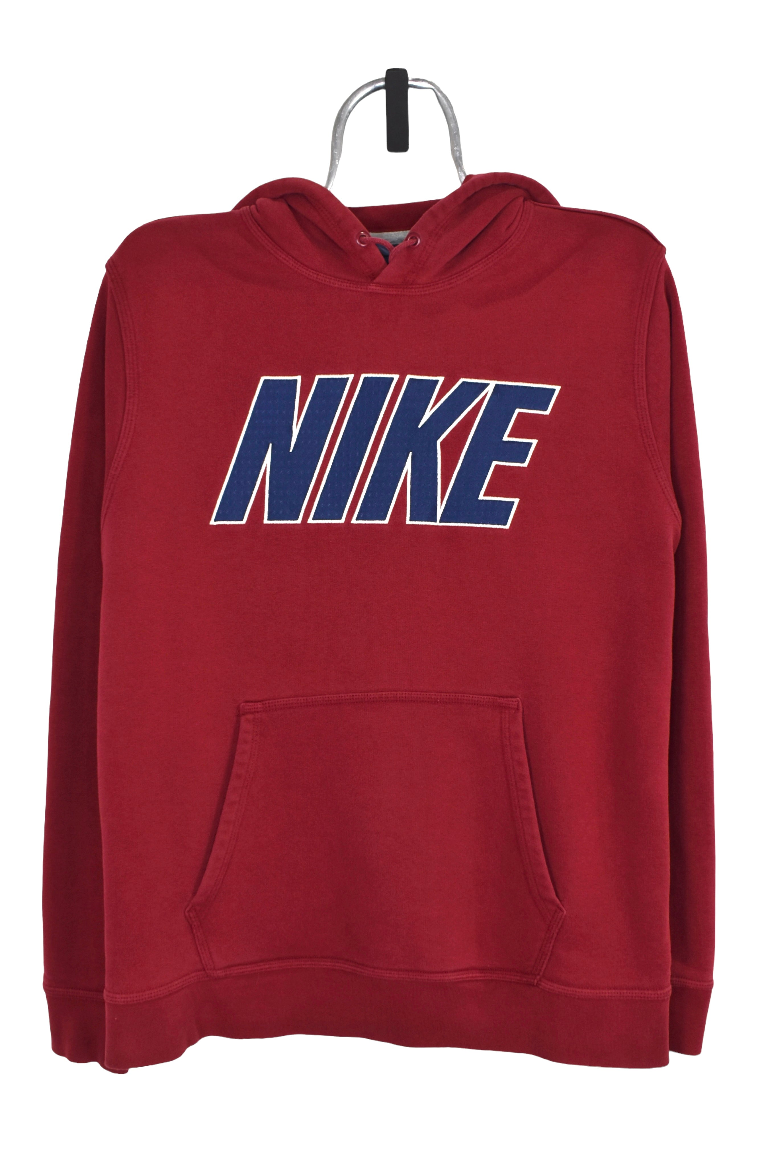 Vintage Nike hoodie (L), burgundy embroidered sweatshirt