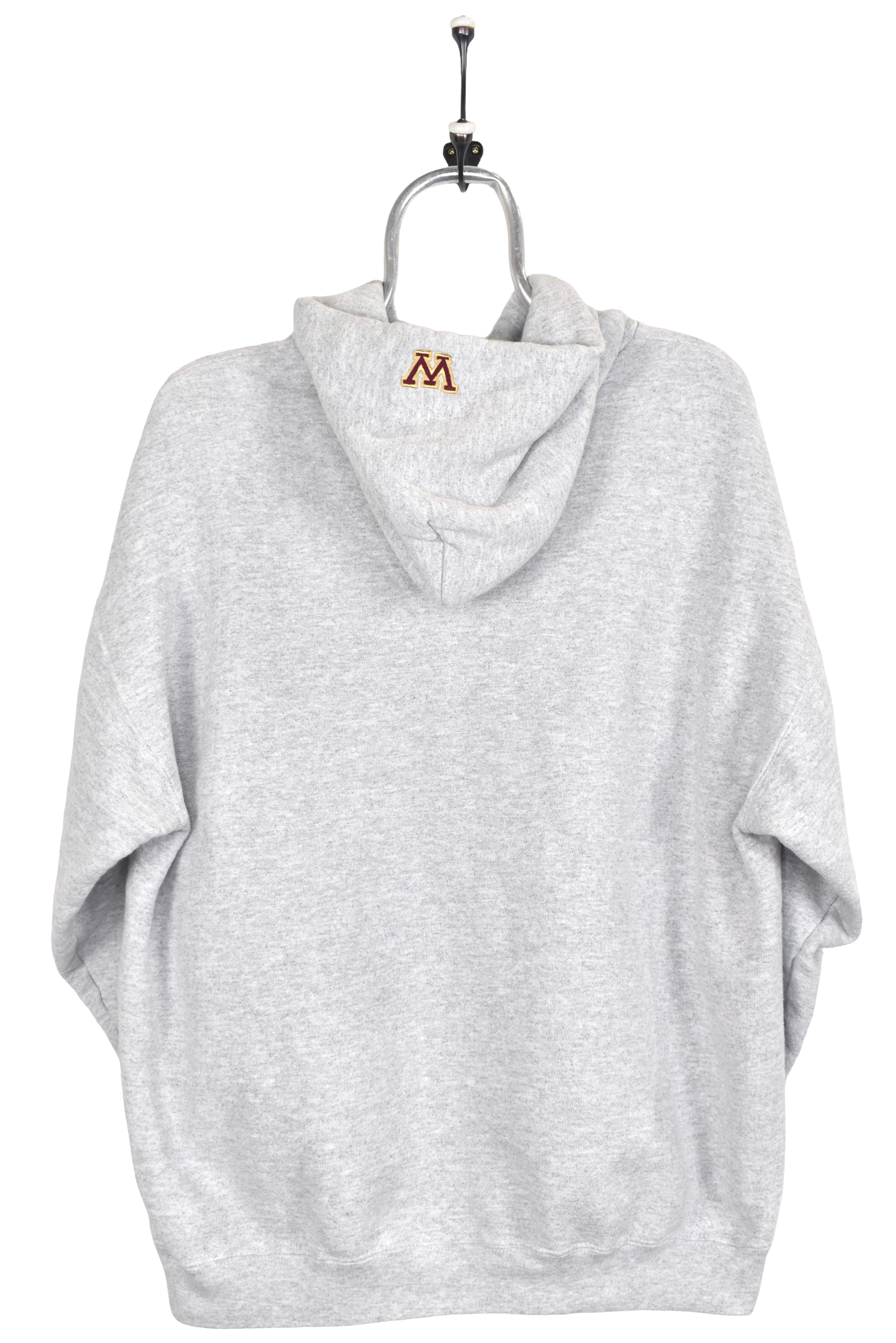 Vintage University of Minnesota hoodie, grey embroidered sweatshirt - Large