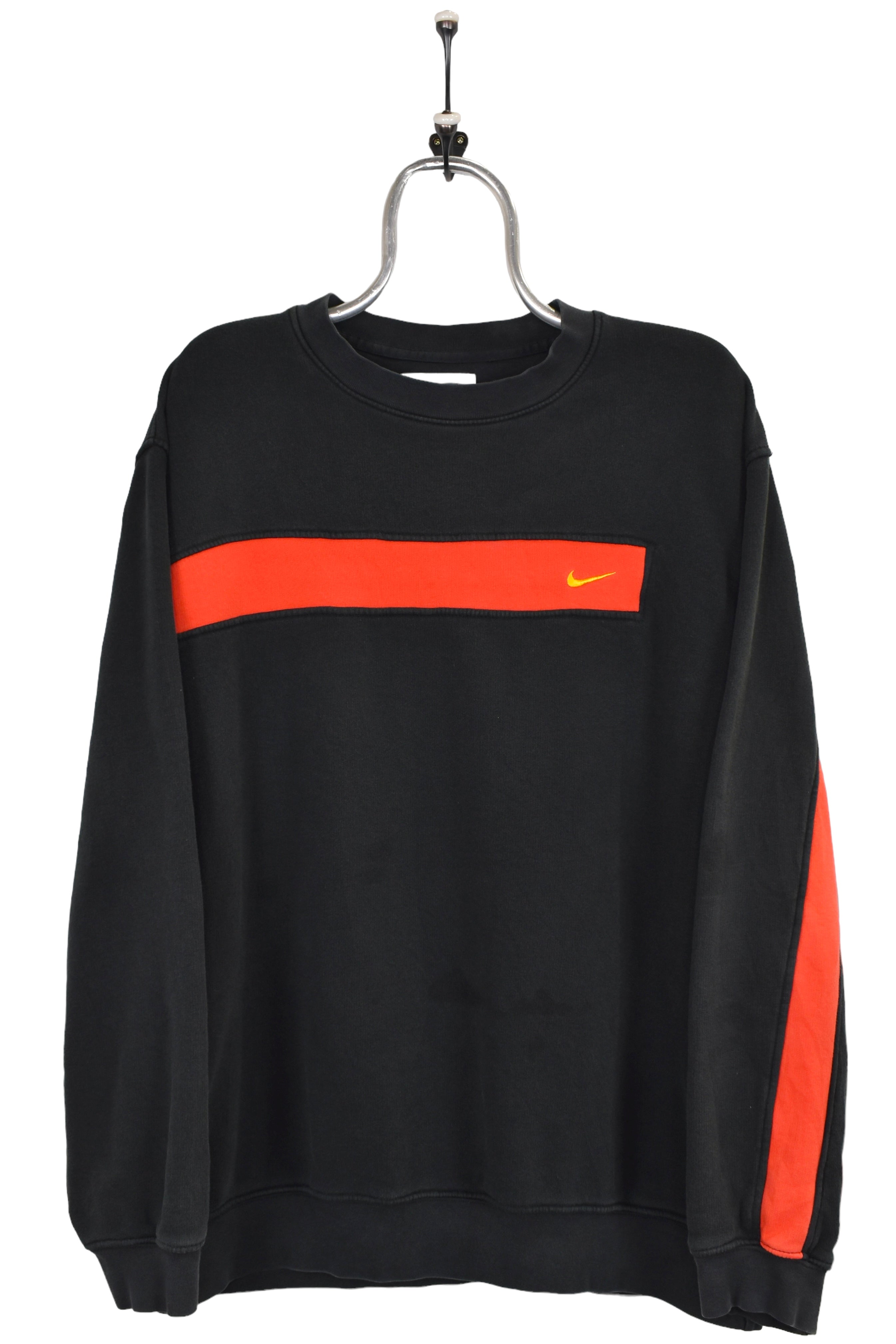 Vintage Nike sweatshirt, black embroidered crewneck - Large