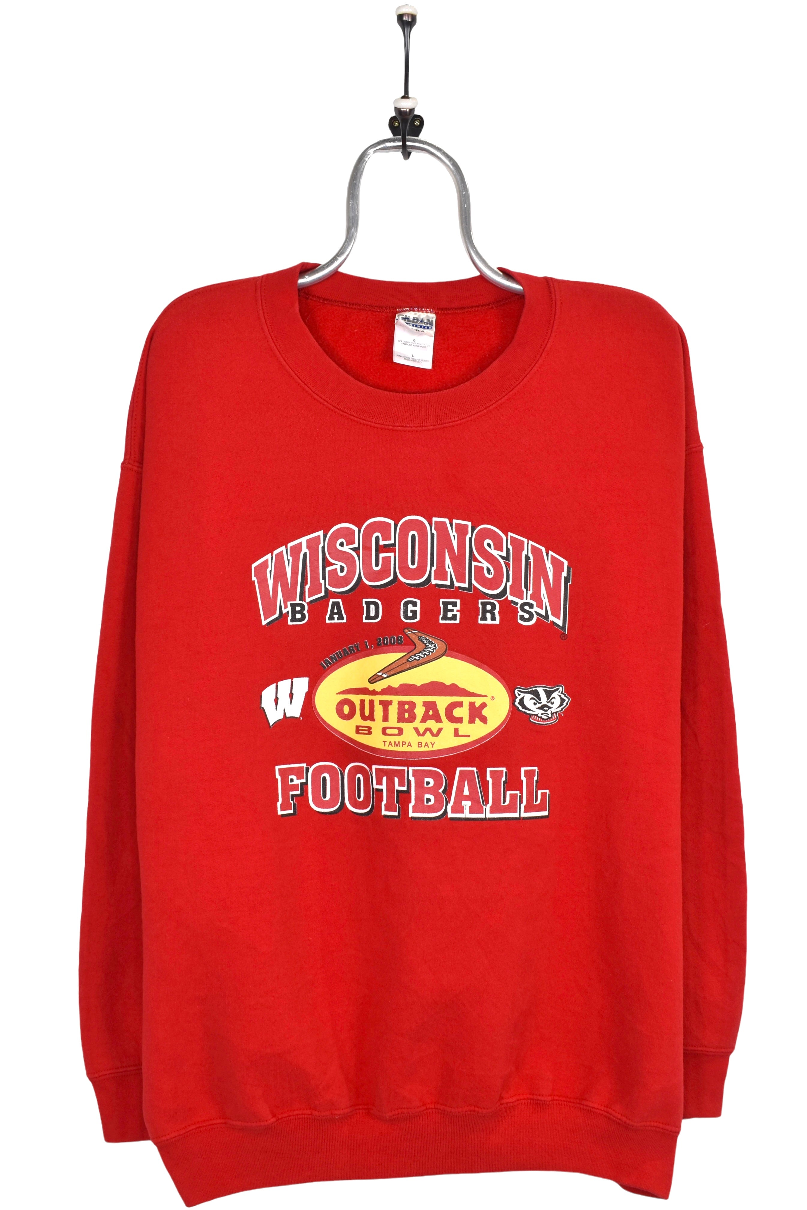 Vintage University of Wisconsin sweatshirt, red graphic crewneck - Large