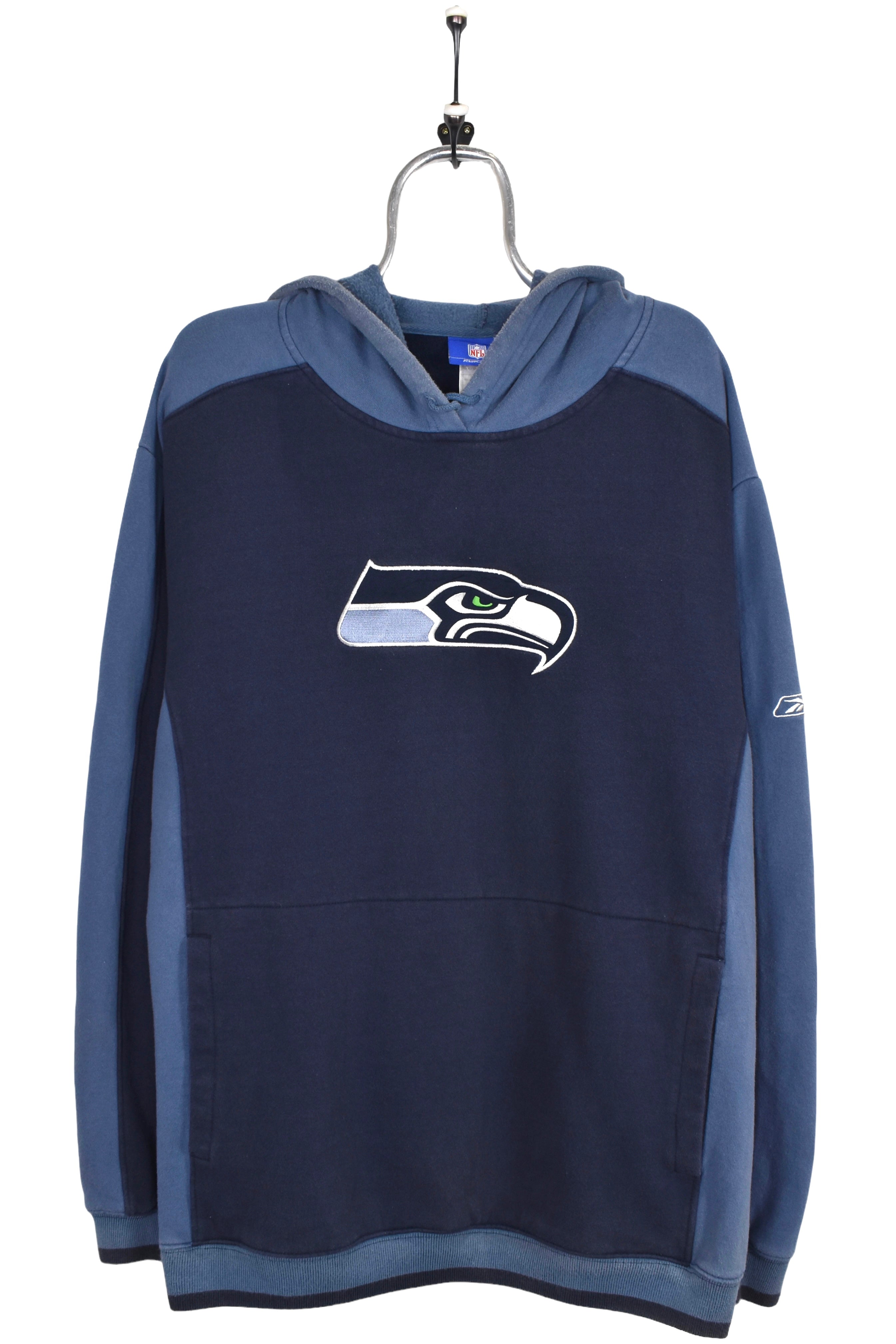 Vintage Seattle Seahawks hoodie XXL, NFL navy embroidered sweatshirt