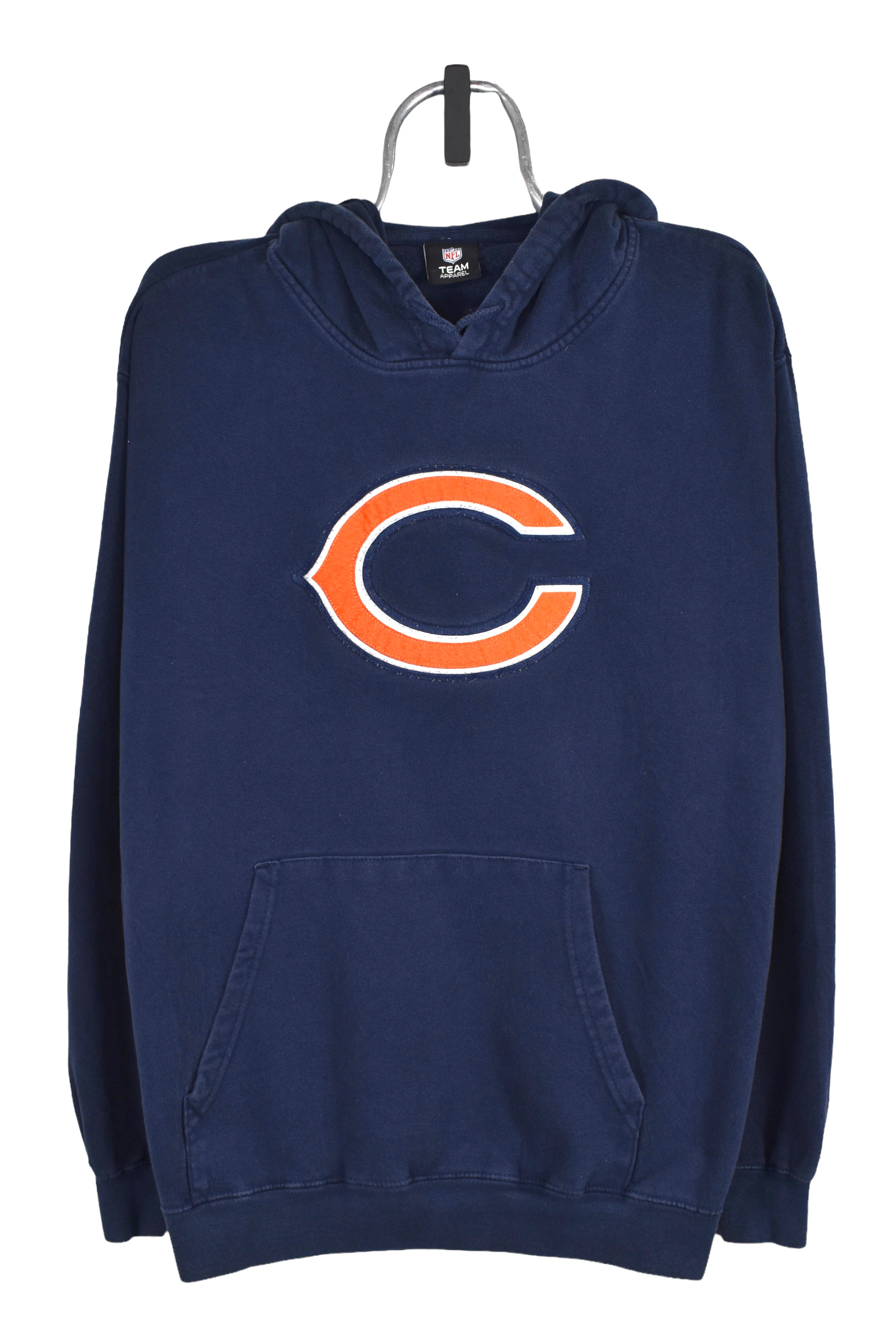 Vintage Chicago Bears hoodie (XL), navy NFL patch sweatshirt