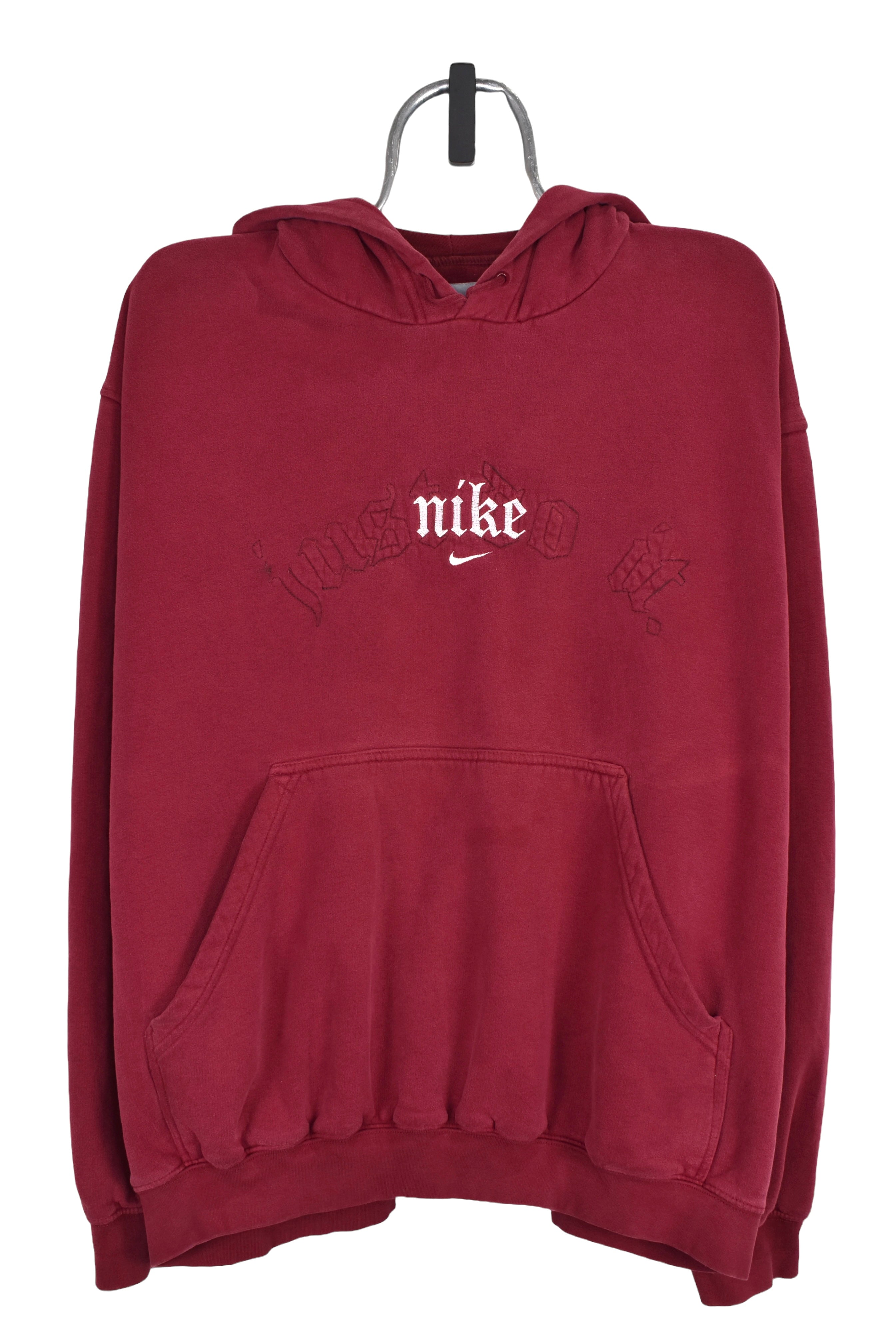 Vintage Nike hoodie (XL), red embroidered sweatshirt