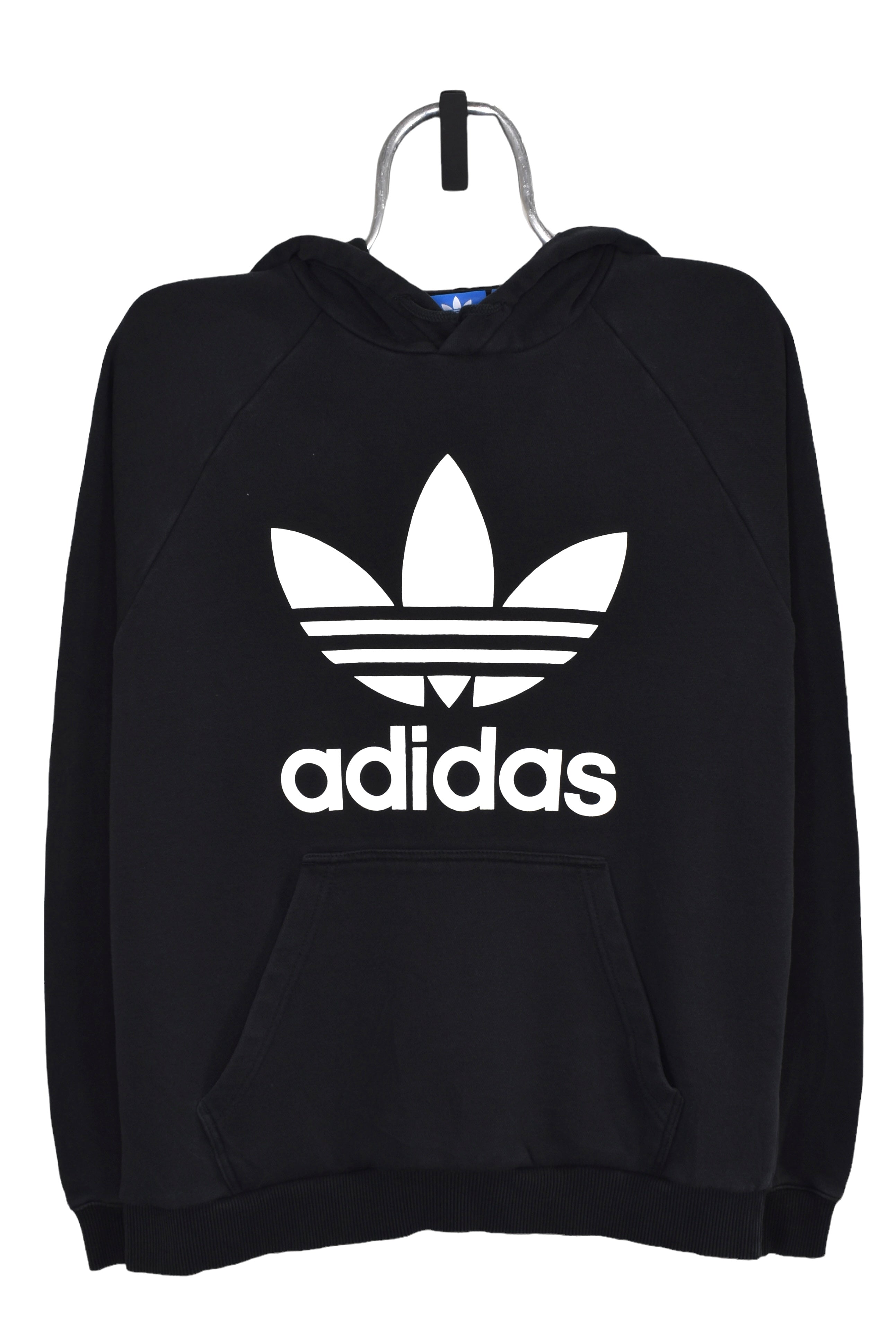 Modern Adidas hoodie (M), black graphic sweatshirt