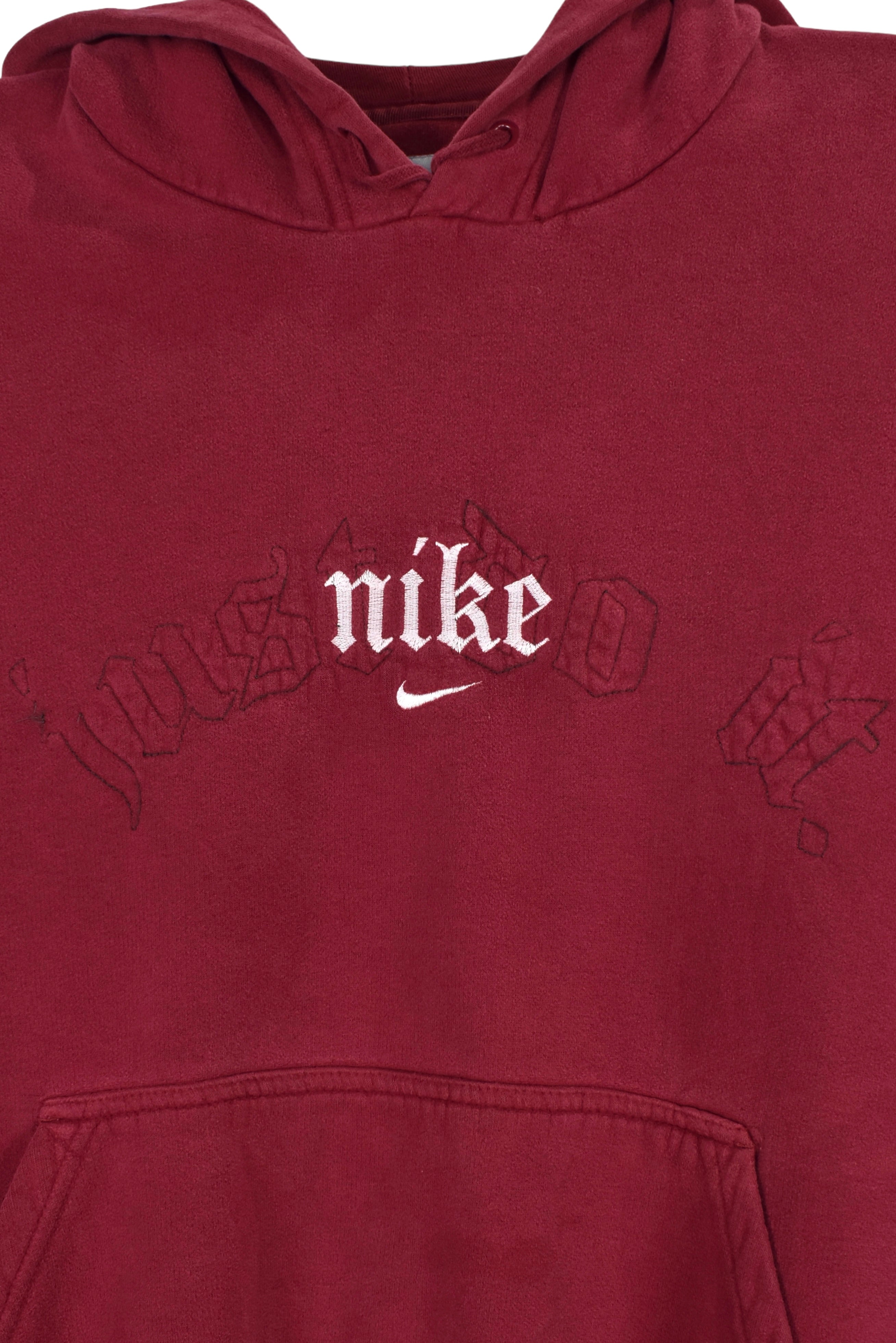 Vintage Nike hoodie (XL), red embroidered sweatshirt