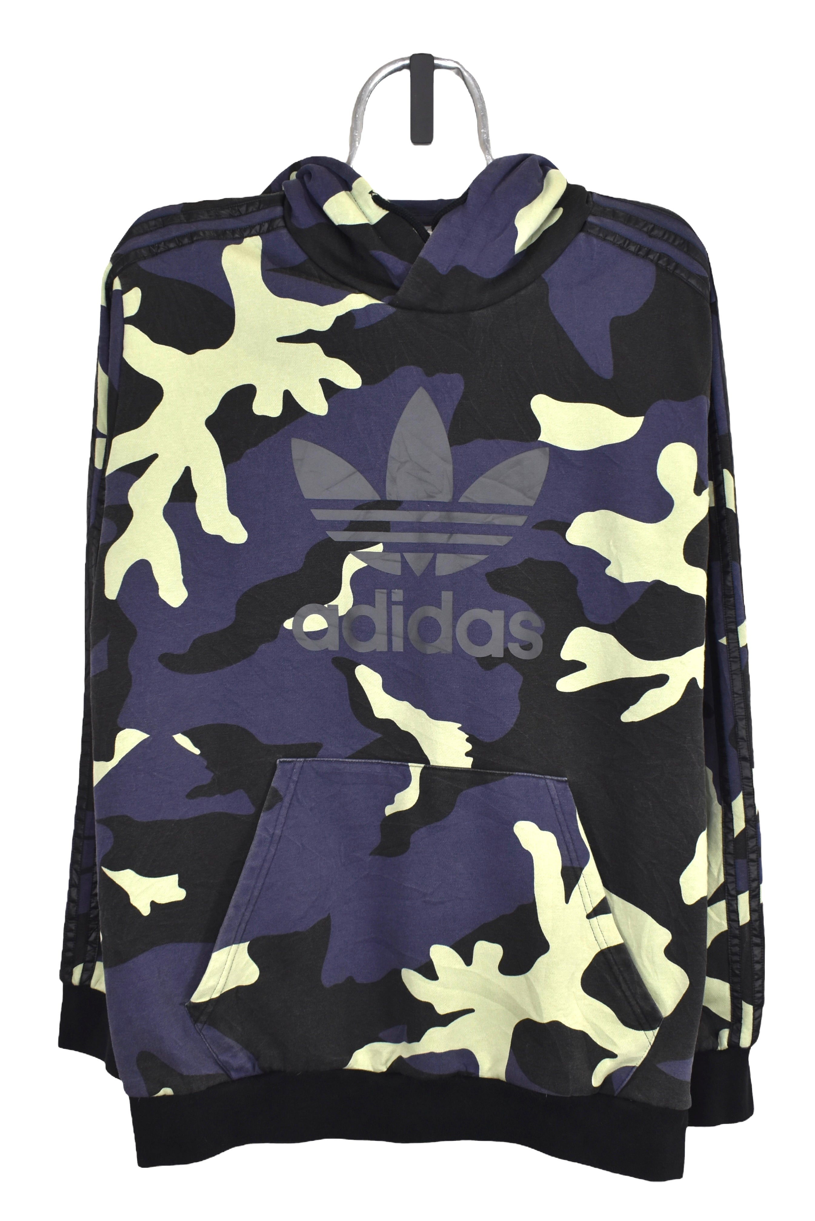 Modern adidas hoodie (L), navy camo graphic sweatshirt