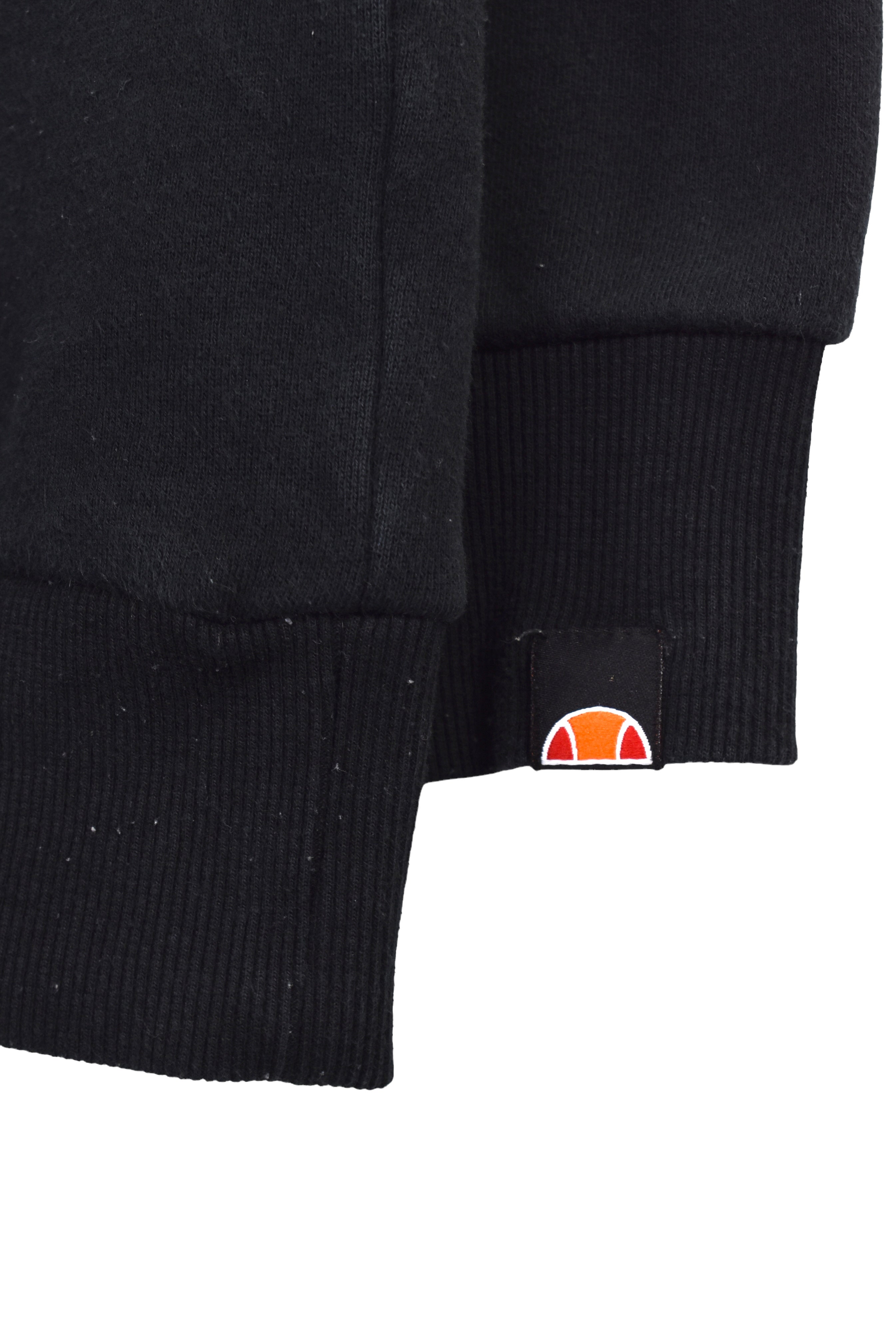 Vintage Ellesse hoodie, black embroidered sweatshirt - XS
