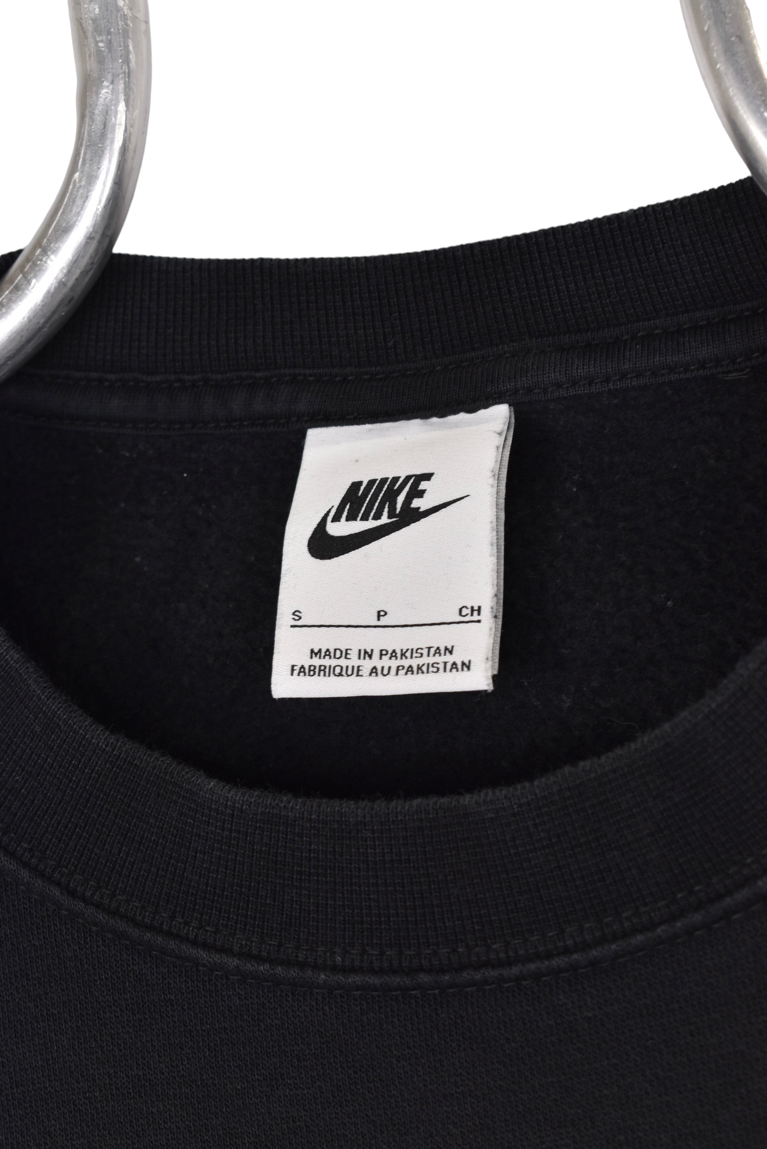 Vintage Nike sweatshirt, black centre swoosh embroidered crewneck - XL