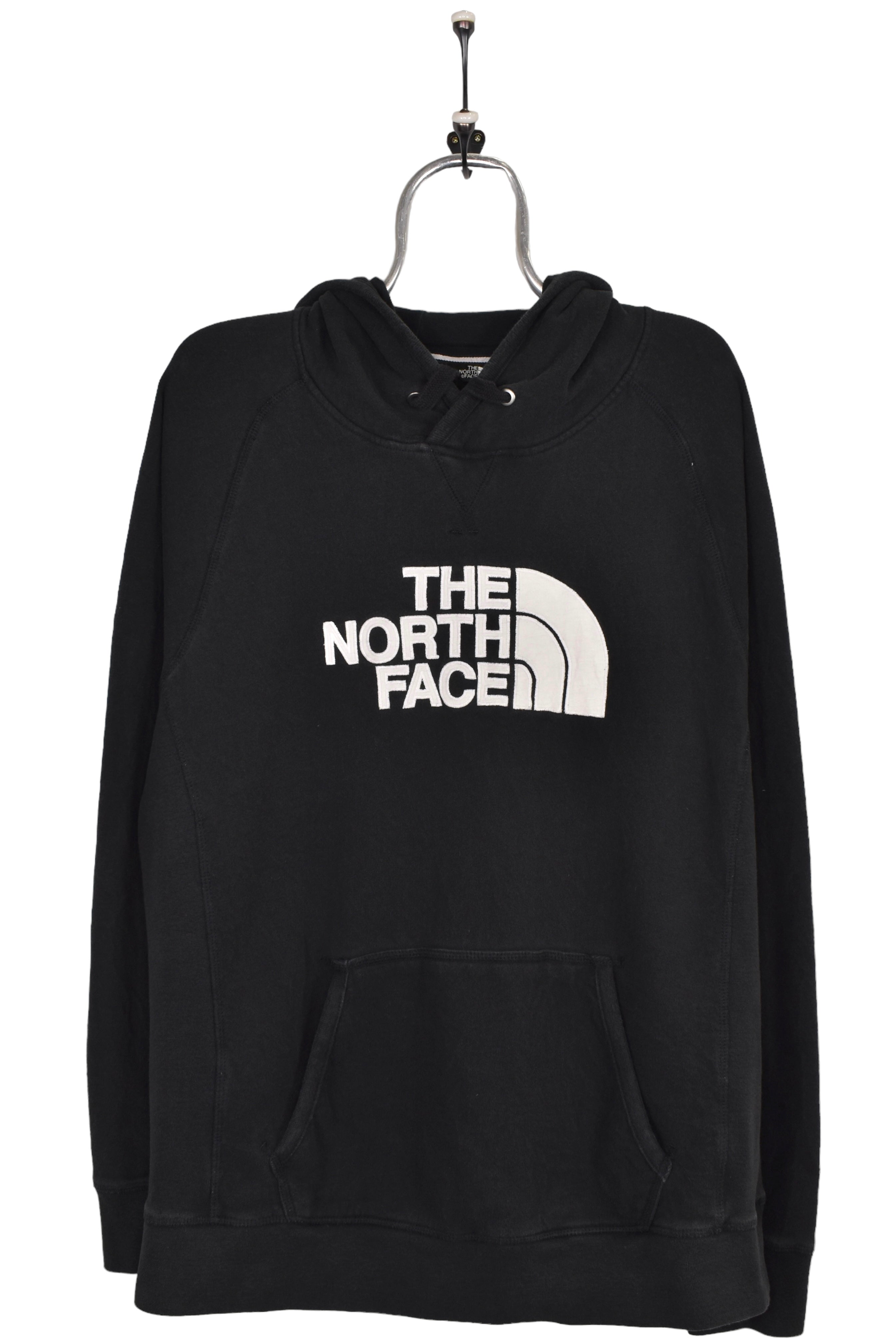 Vintage The North Face hoodie, black embroidered sweatshirt - Large