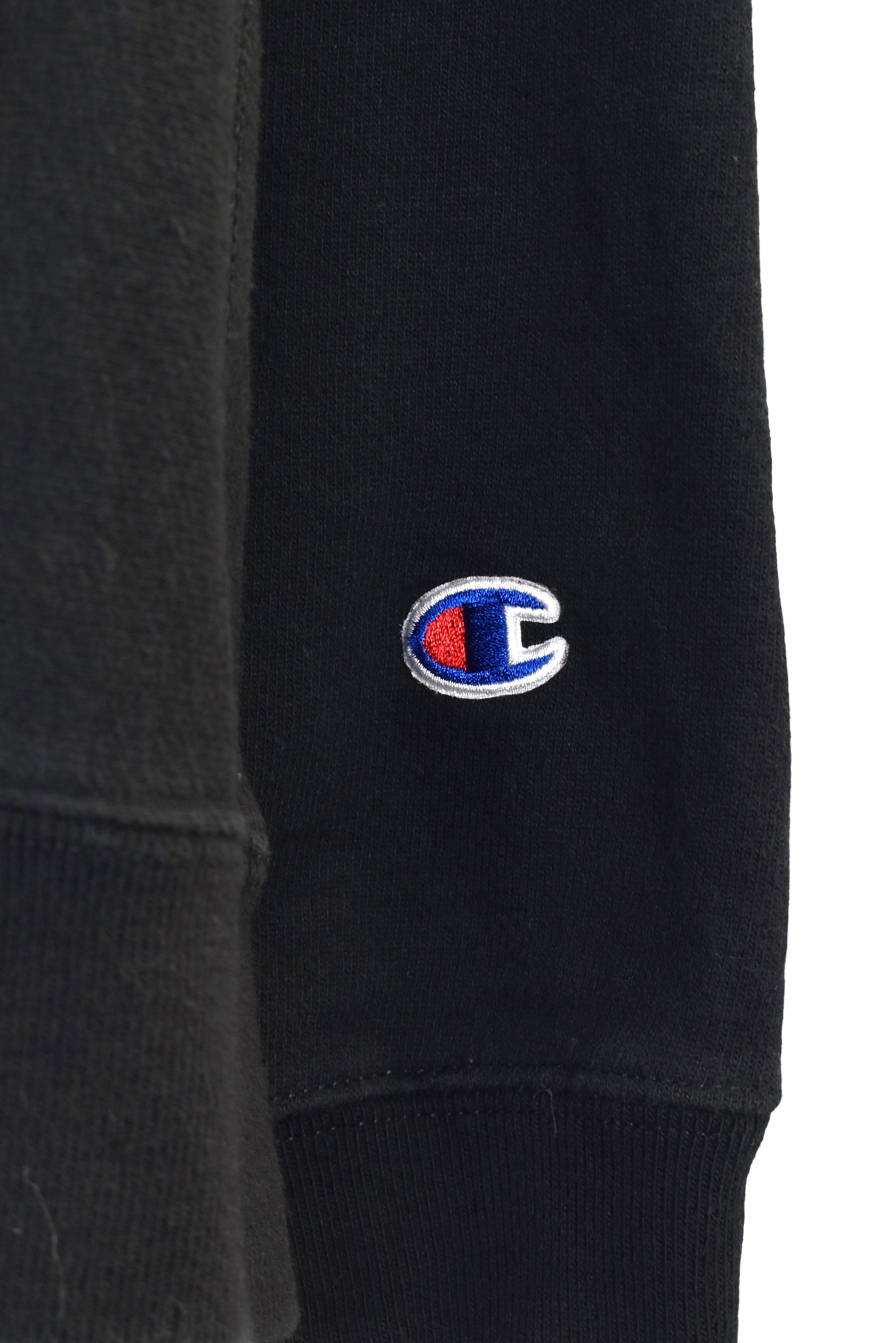 Women's modern Champion hoodie, black reverse weave sweatshirt - XL