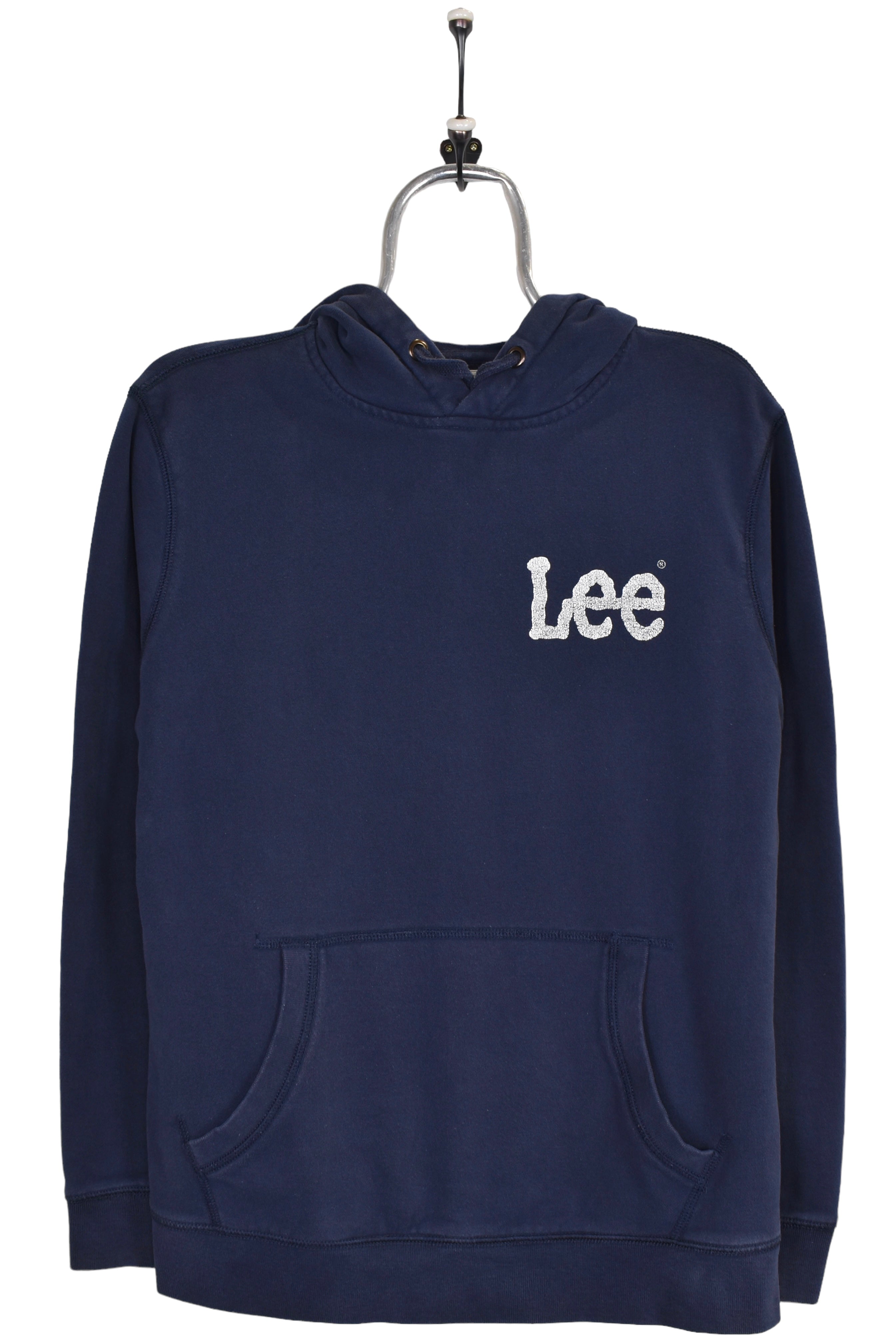 Vintage Lee hoodie, navy blue graphic sweatshirt - Small