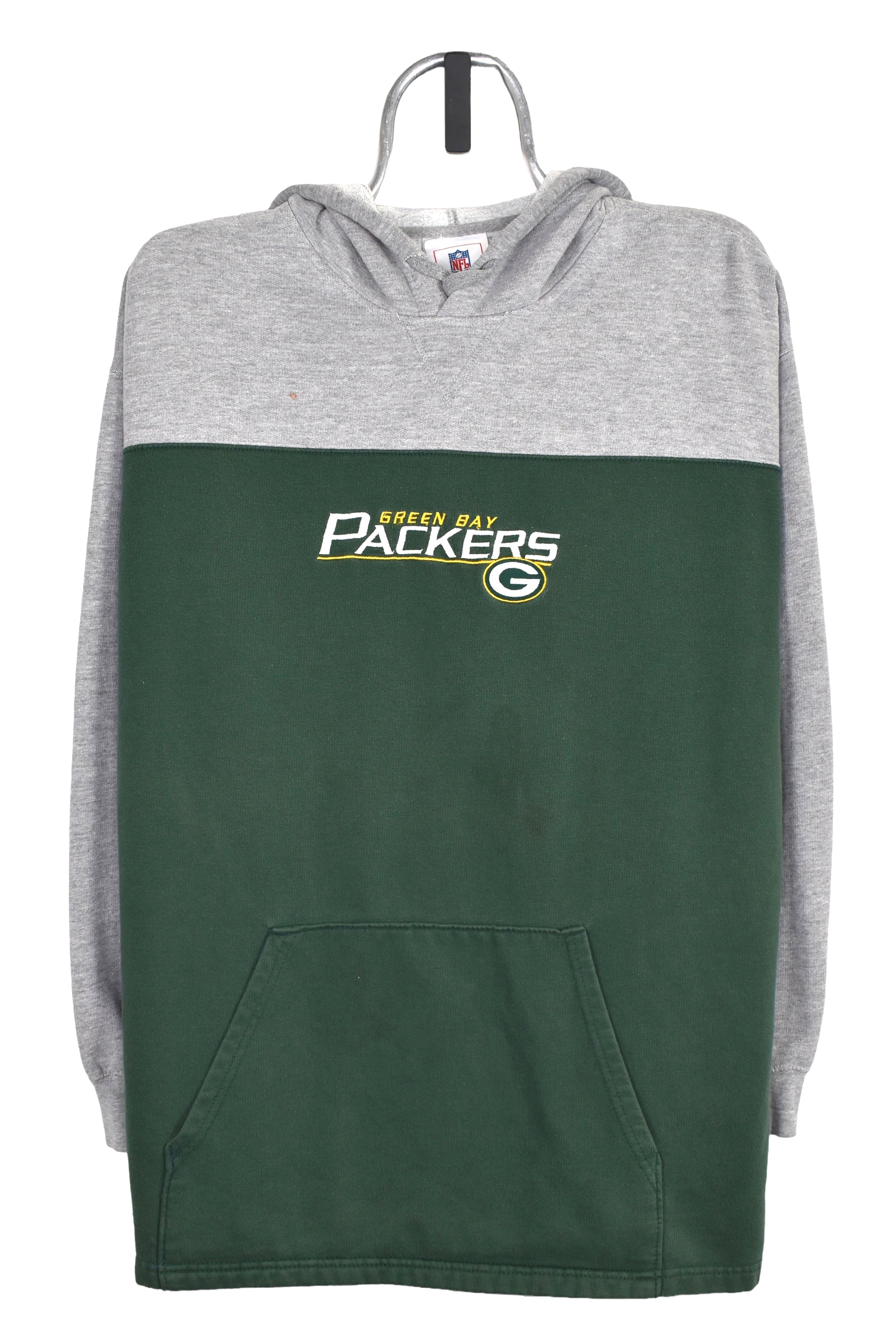 Vintage Green Bay Packers hoodie Large, NFL grey embroidered sweatshirt